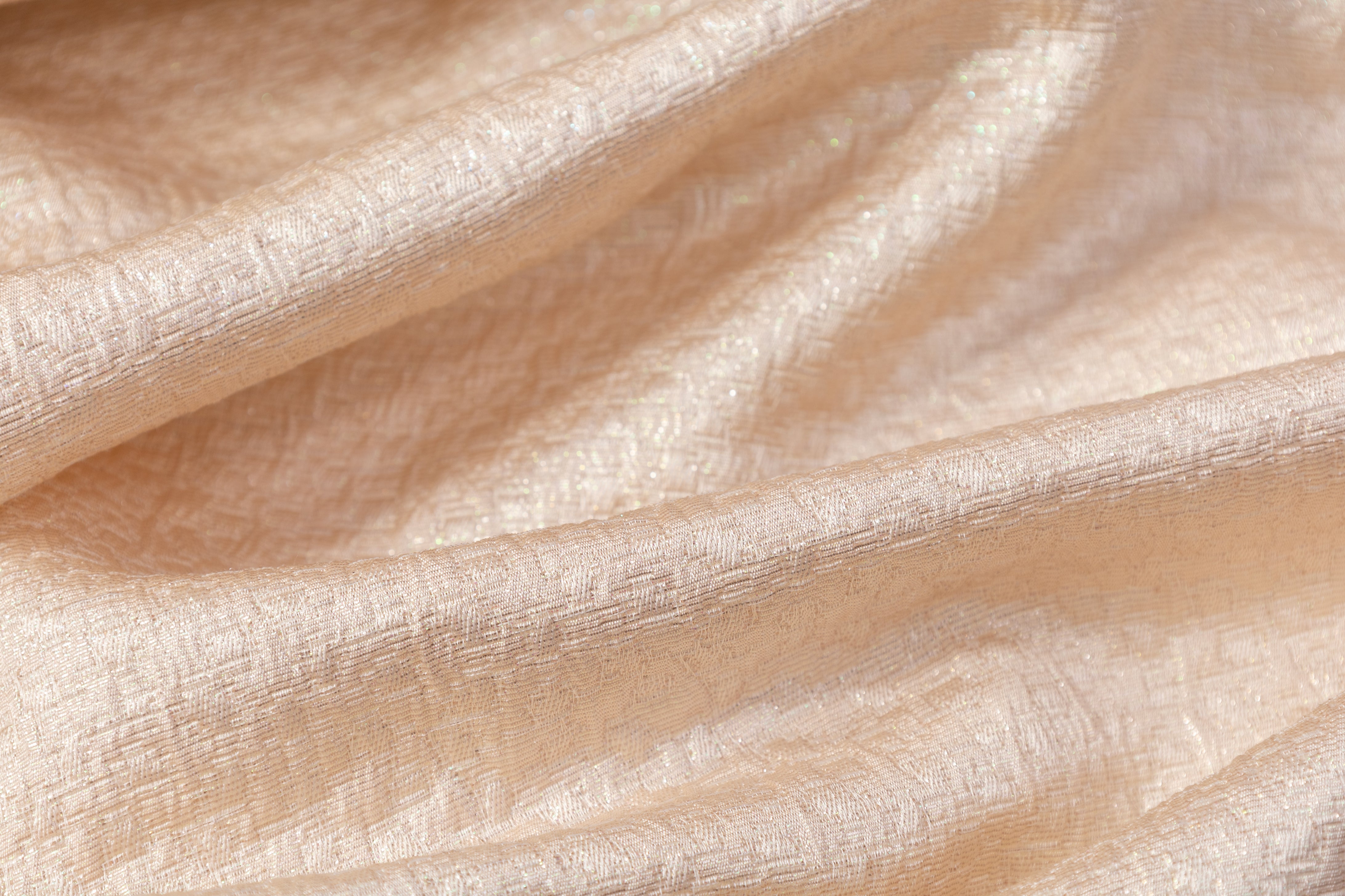 Crushed Metallic Brocade - Cream