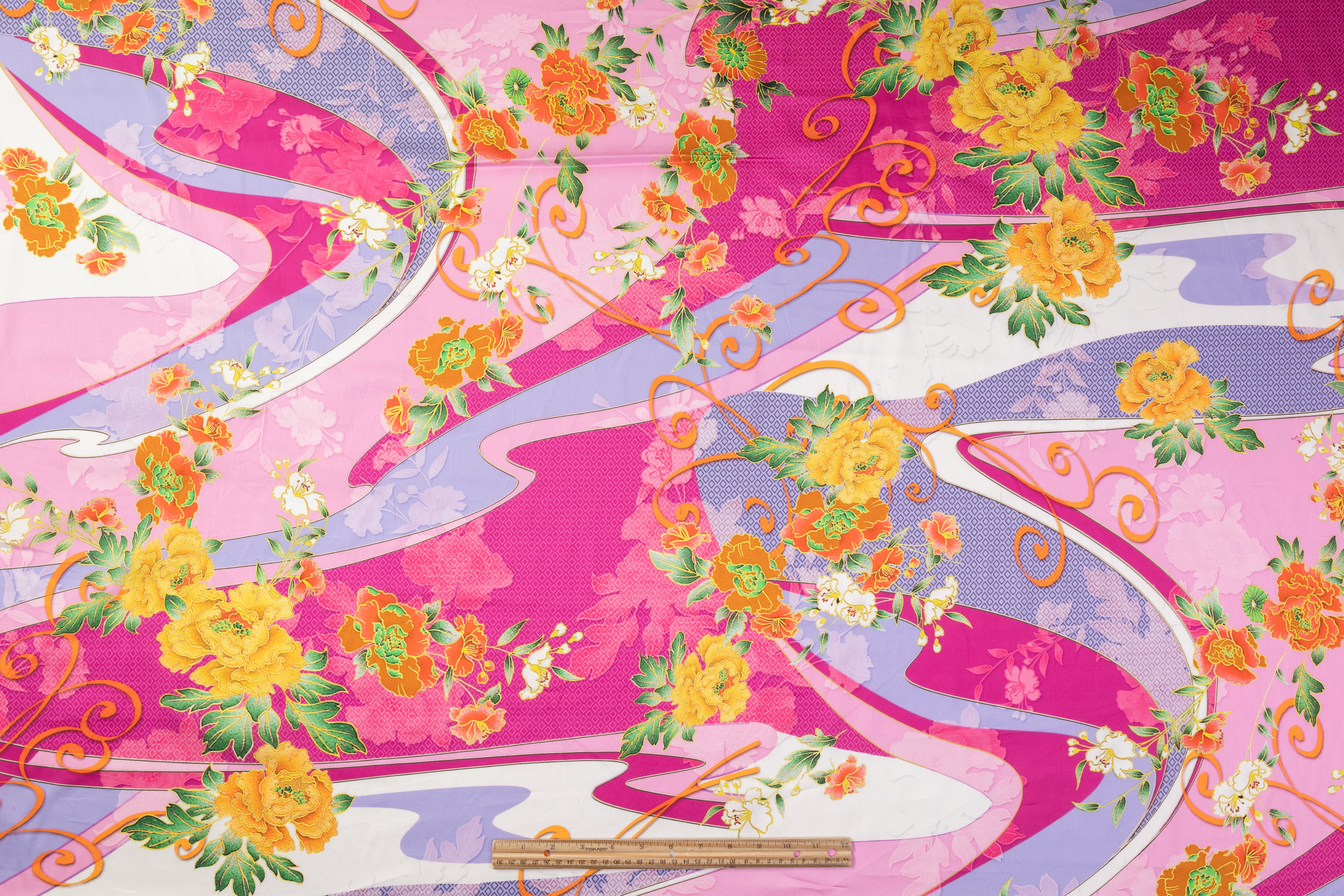 Floral Italian Cotton Sateen - Pink / Lilac