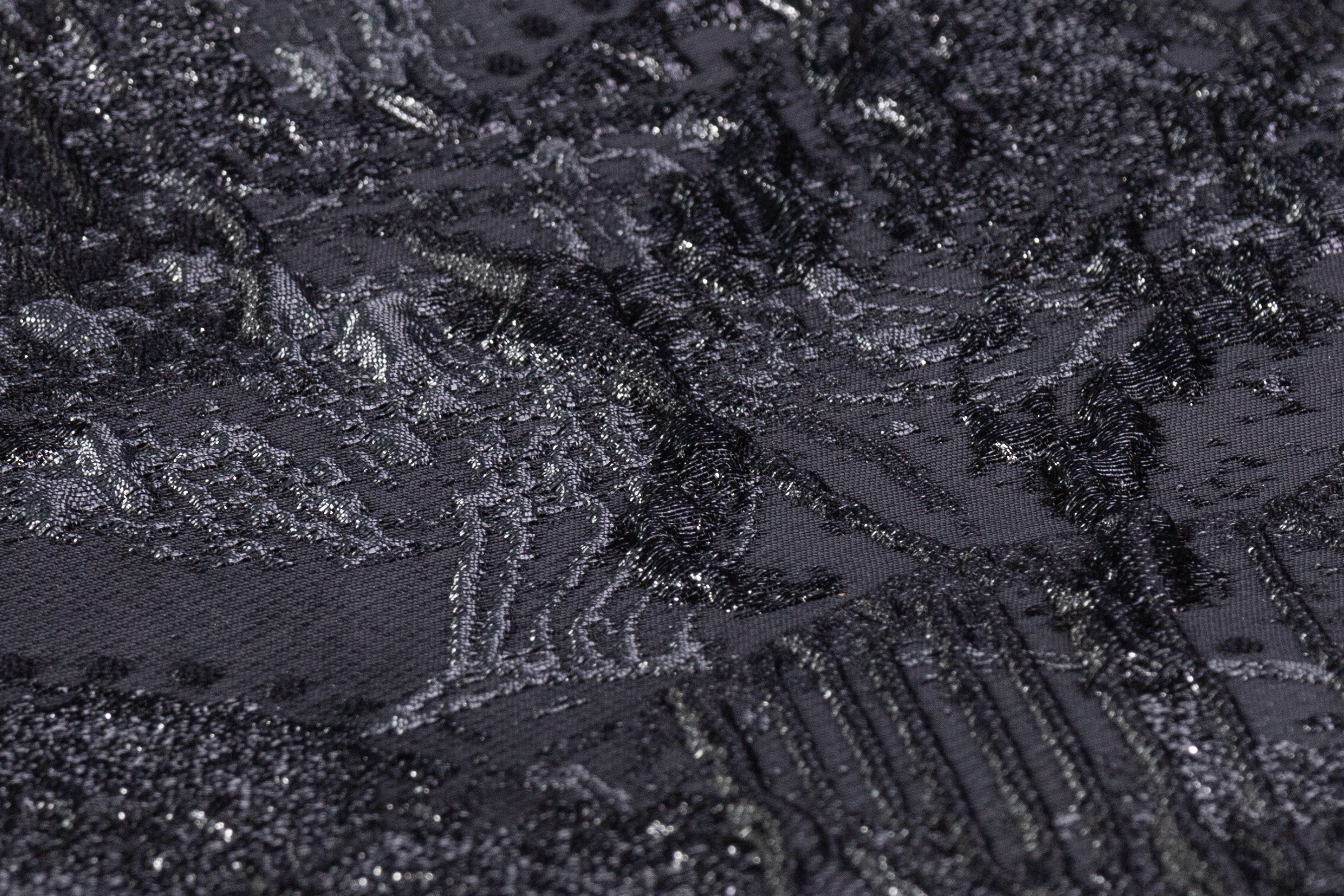 Abstract Metallic Cloqué Brocade - Black