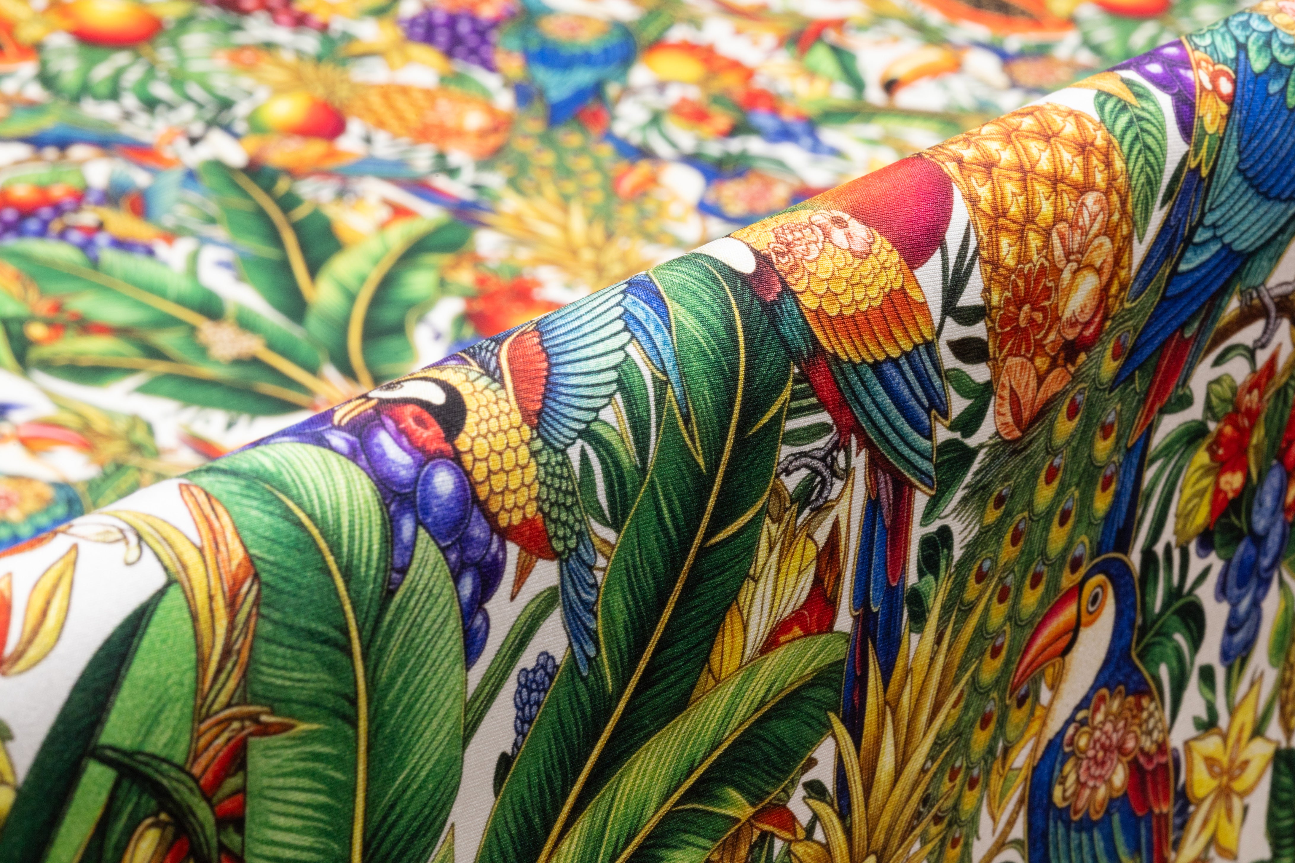 Tropical Fruits Italian Silk Charmeuse - Multicolor
