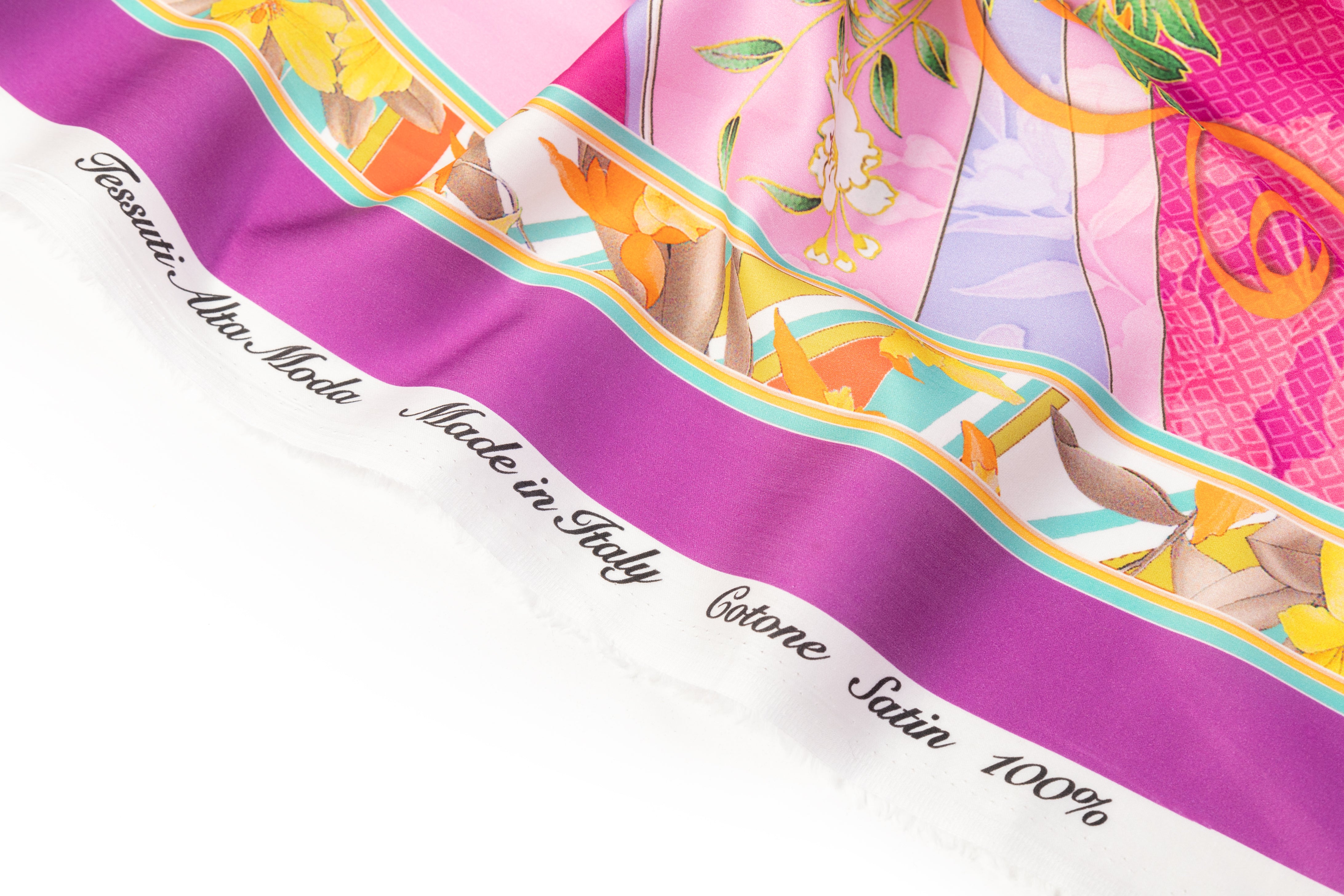 Floral Italian Cotton Sateen - Pink / Lilac