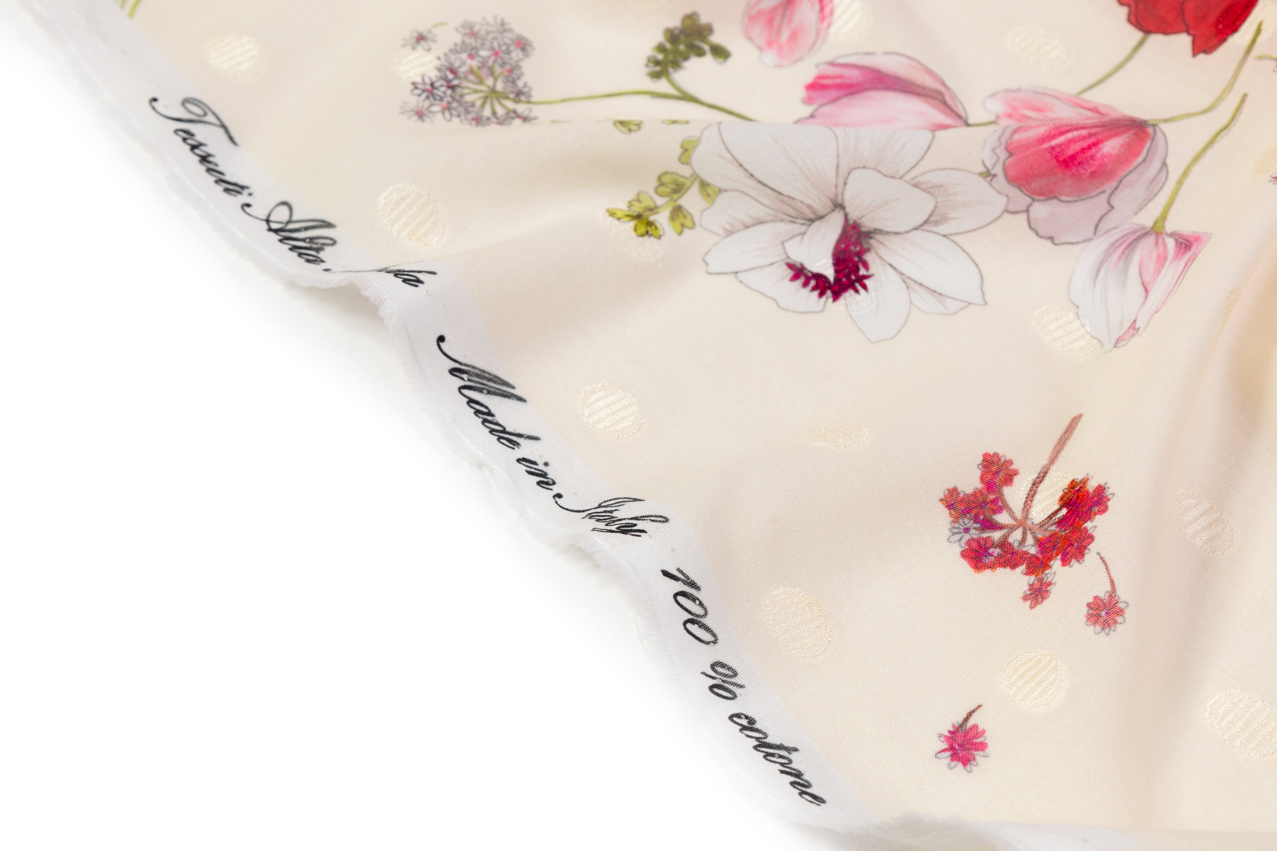 Floral Italian Cotton Voile Fil Coupé - Ivory