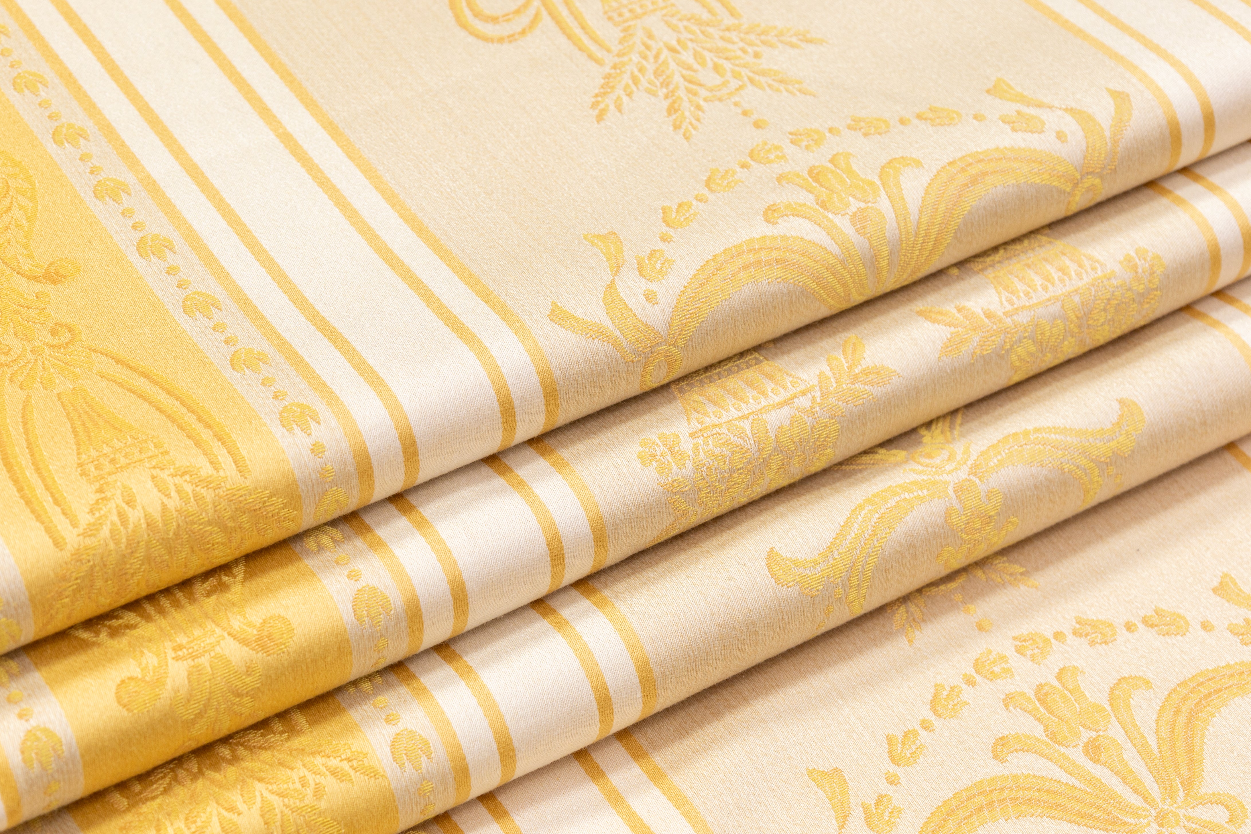 Striped Damask Italian Brocade - Gold