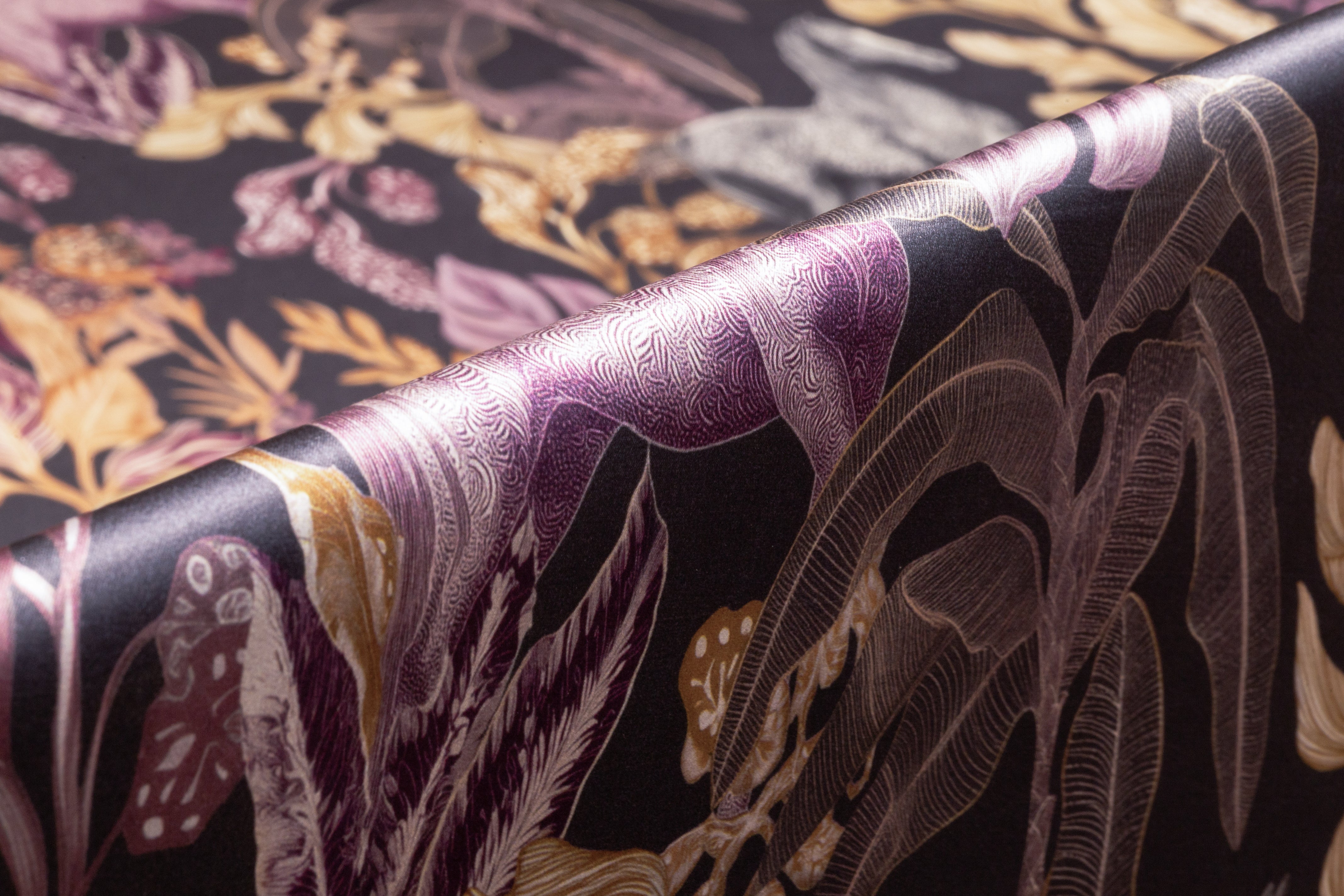 Midnight Pony Garden Italian Silk Charmeuse