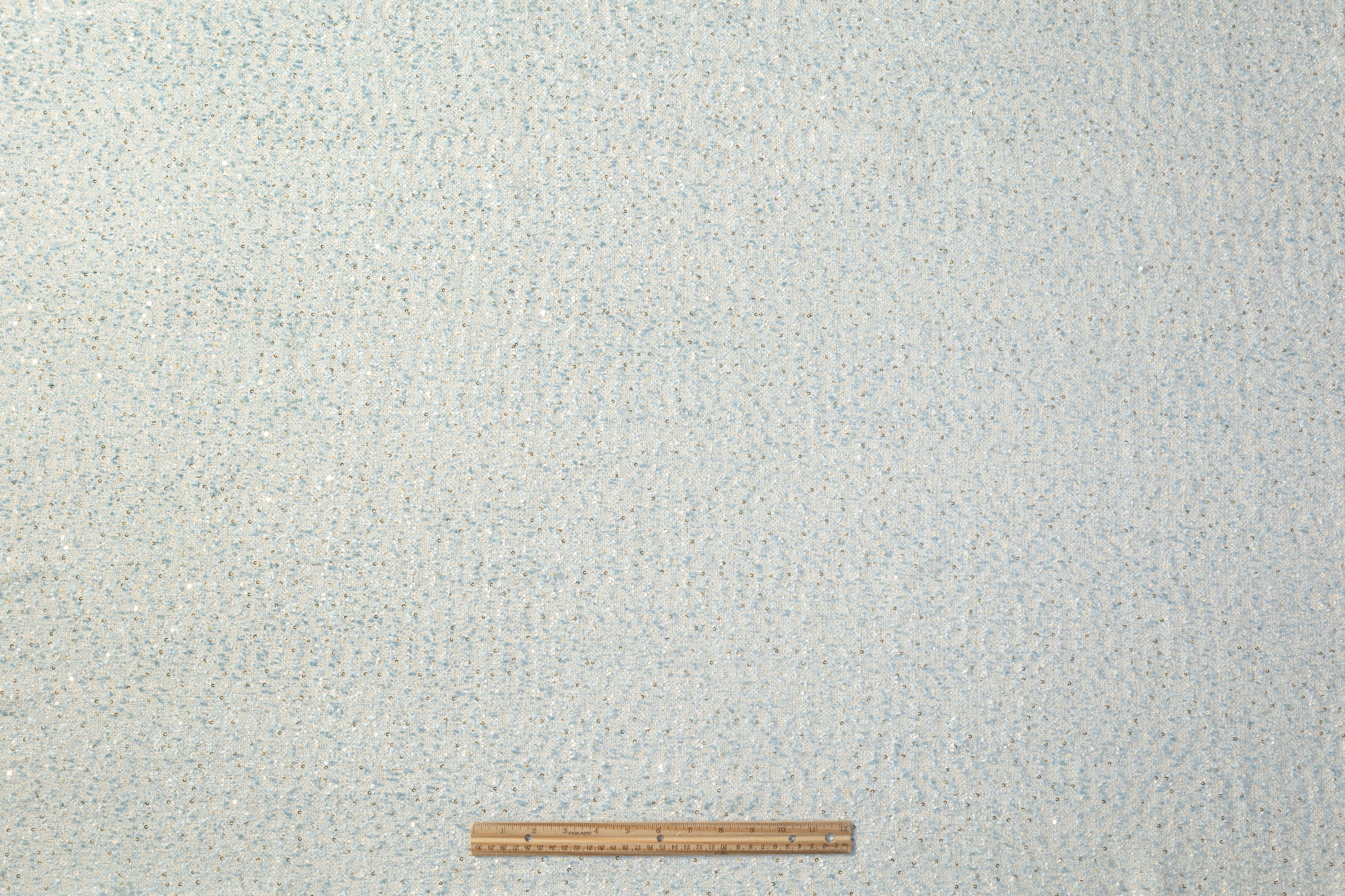 Sequined Viscose Chenille Tweed - Blue