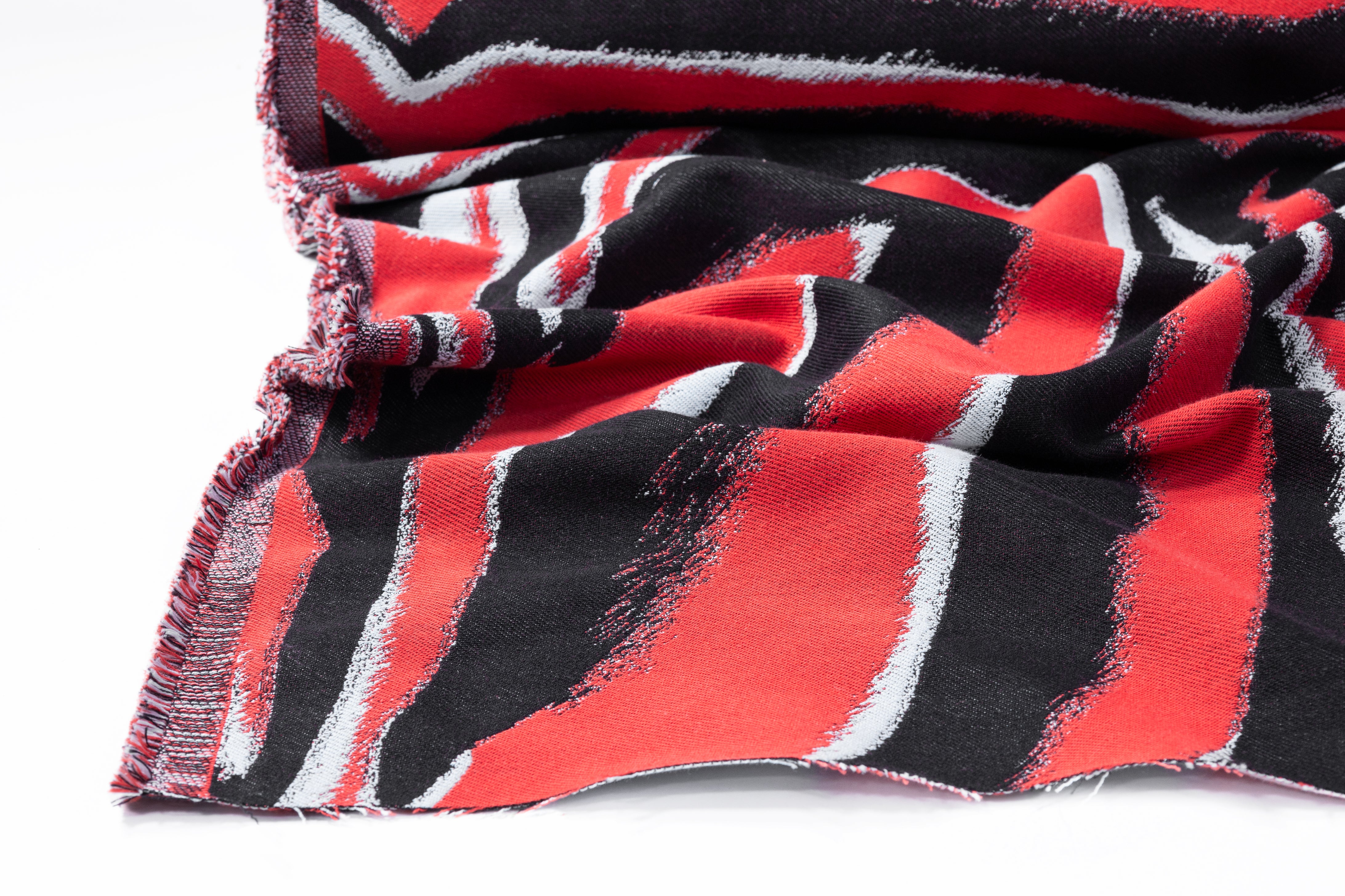 Italian Tiger Brocade - Red / Black