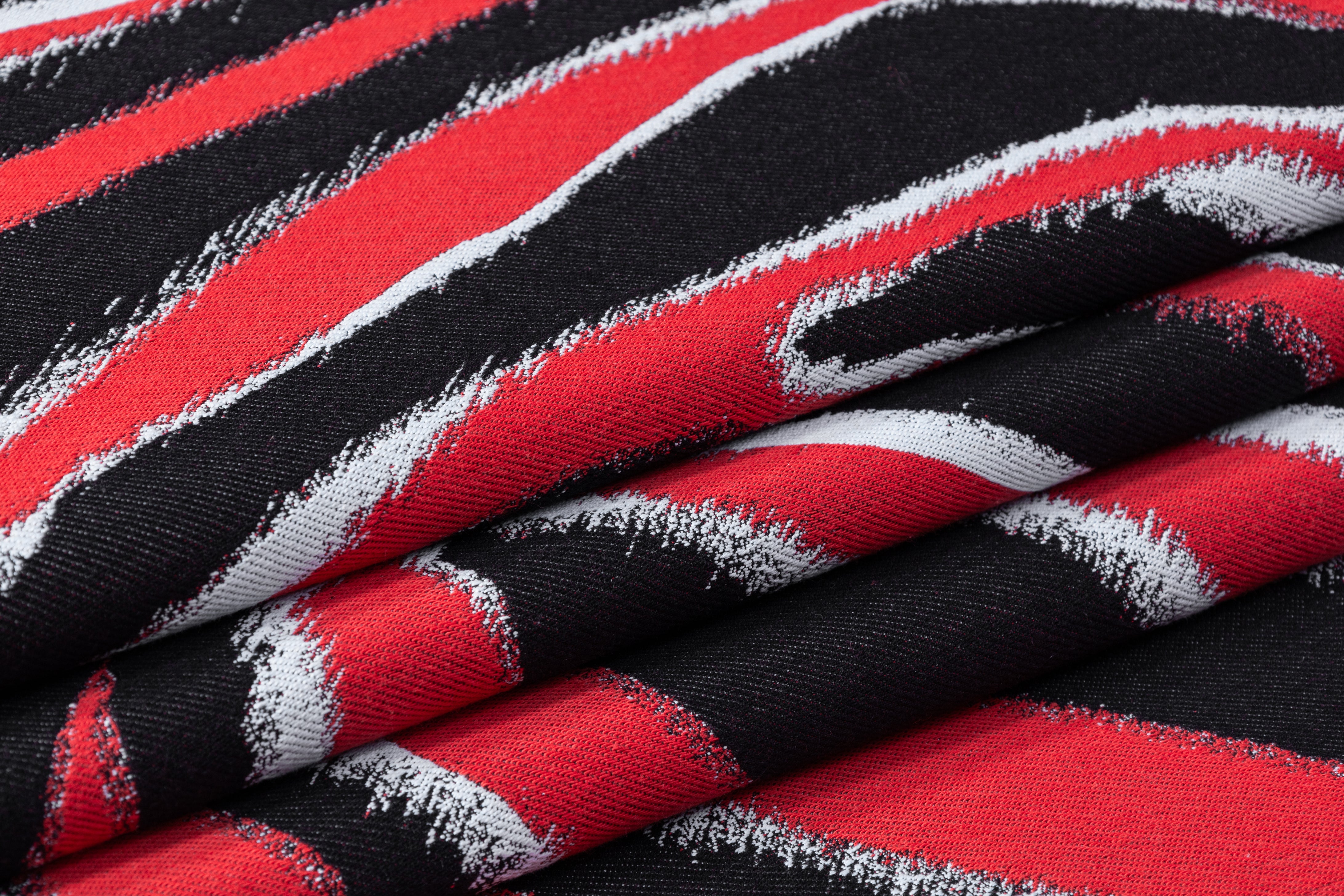 Italian Tiger Brocade - Red / Black