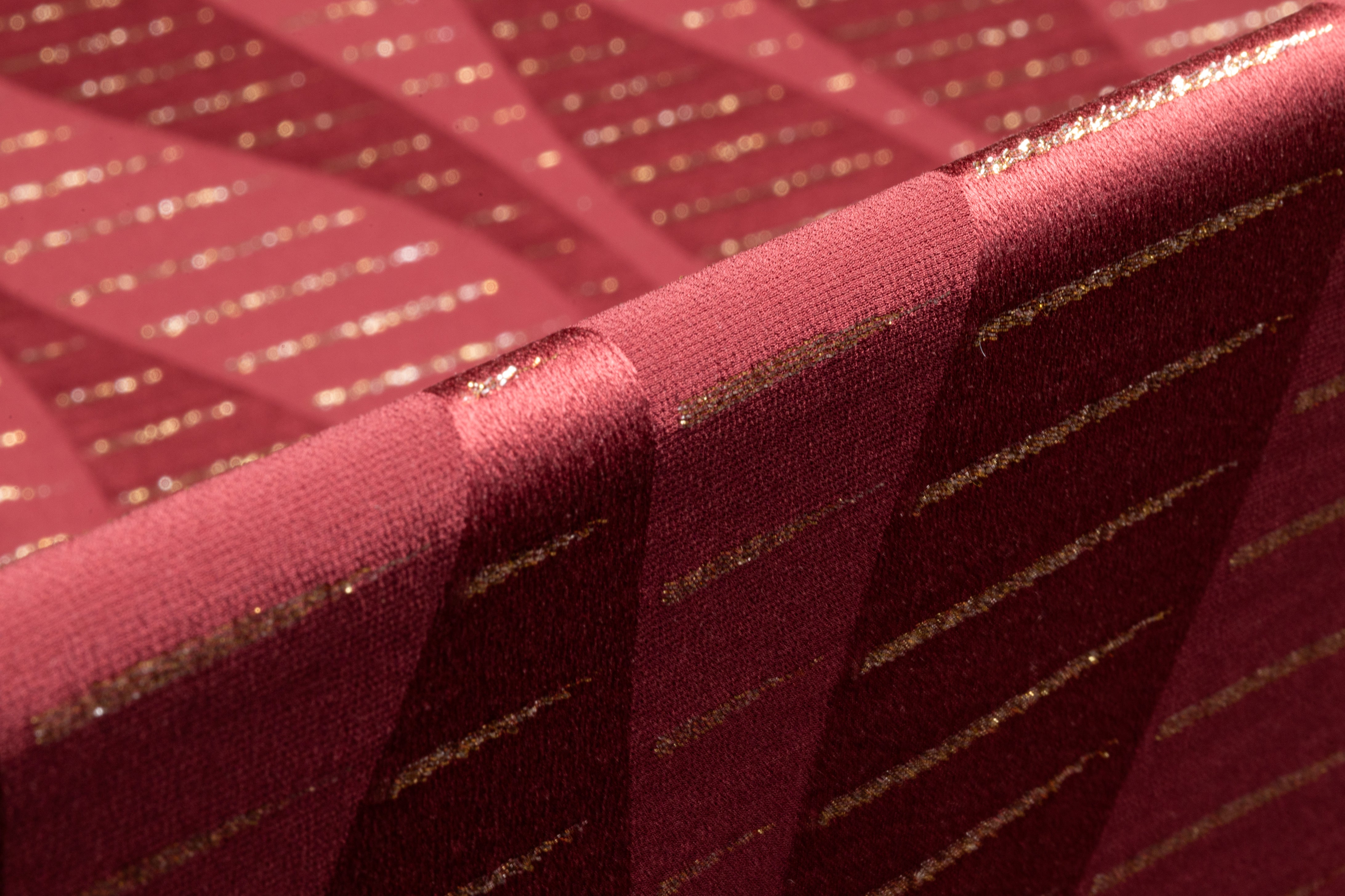 Metallic Italian Silk Jacquard - Burgundy / Gold
