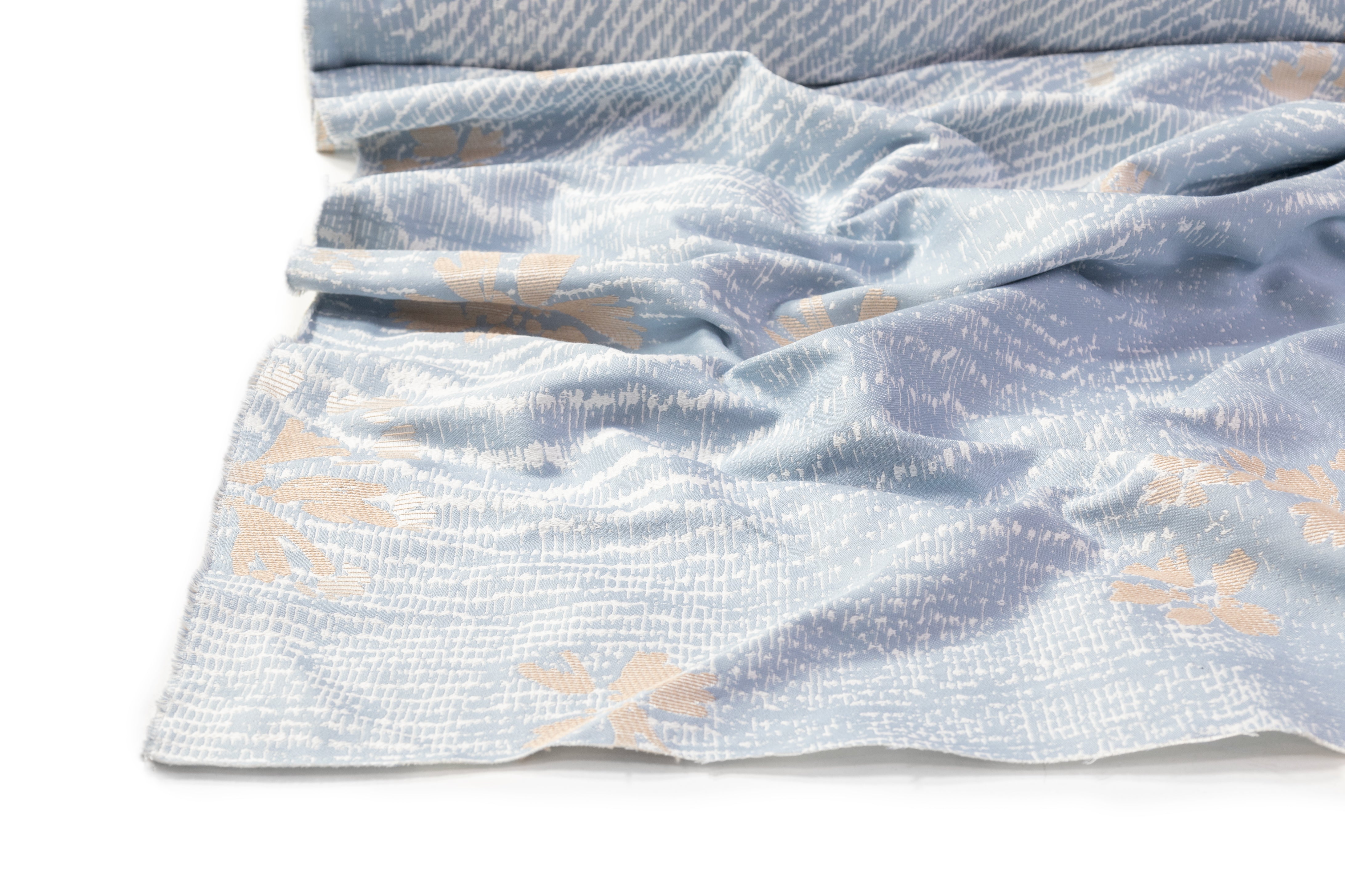 Floral Italian Brocade - Blue / Beige