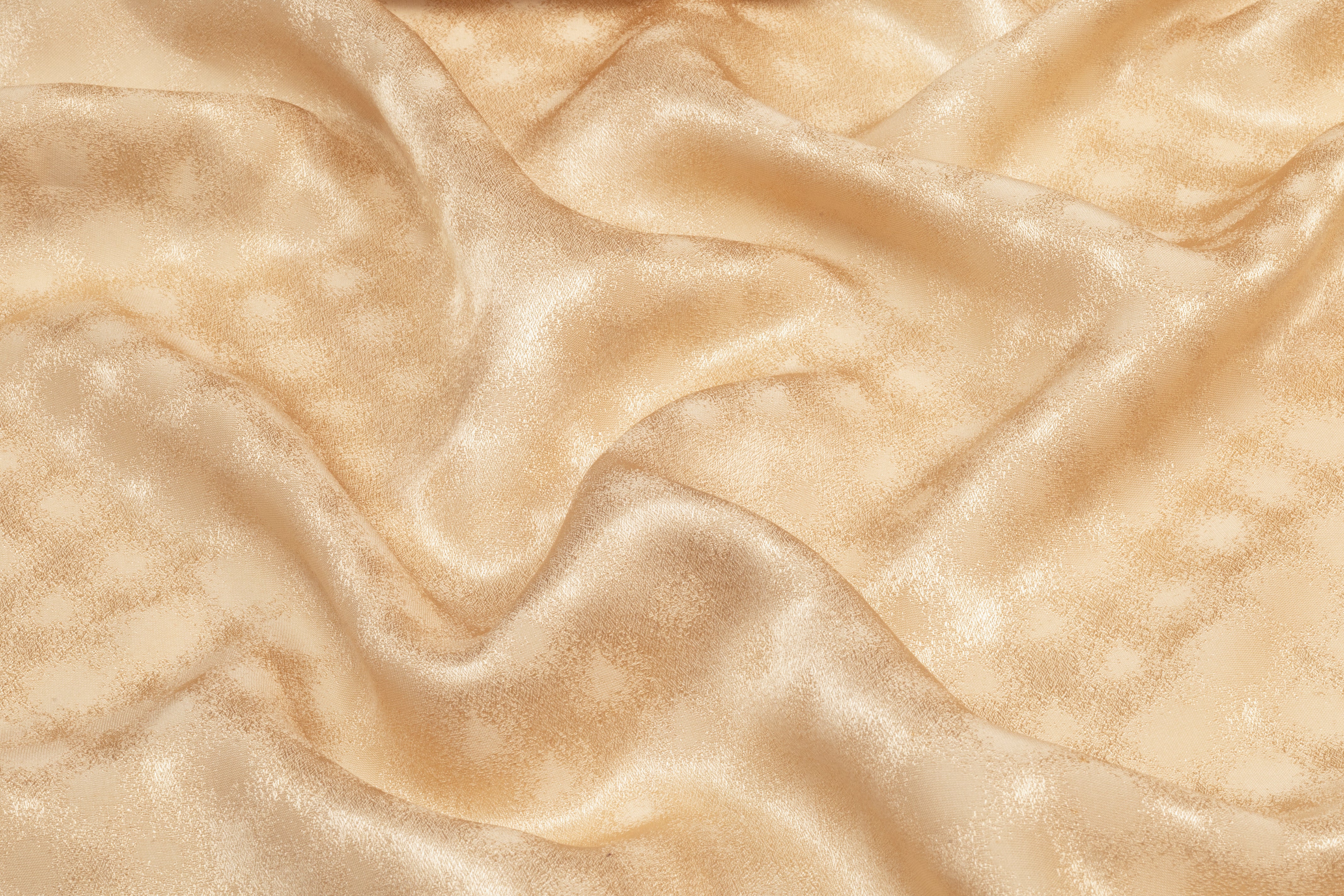 Dotted Italian Silk Jacquard - Champagne Gold