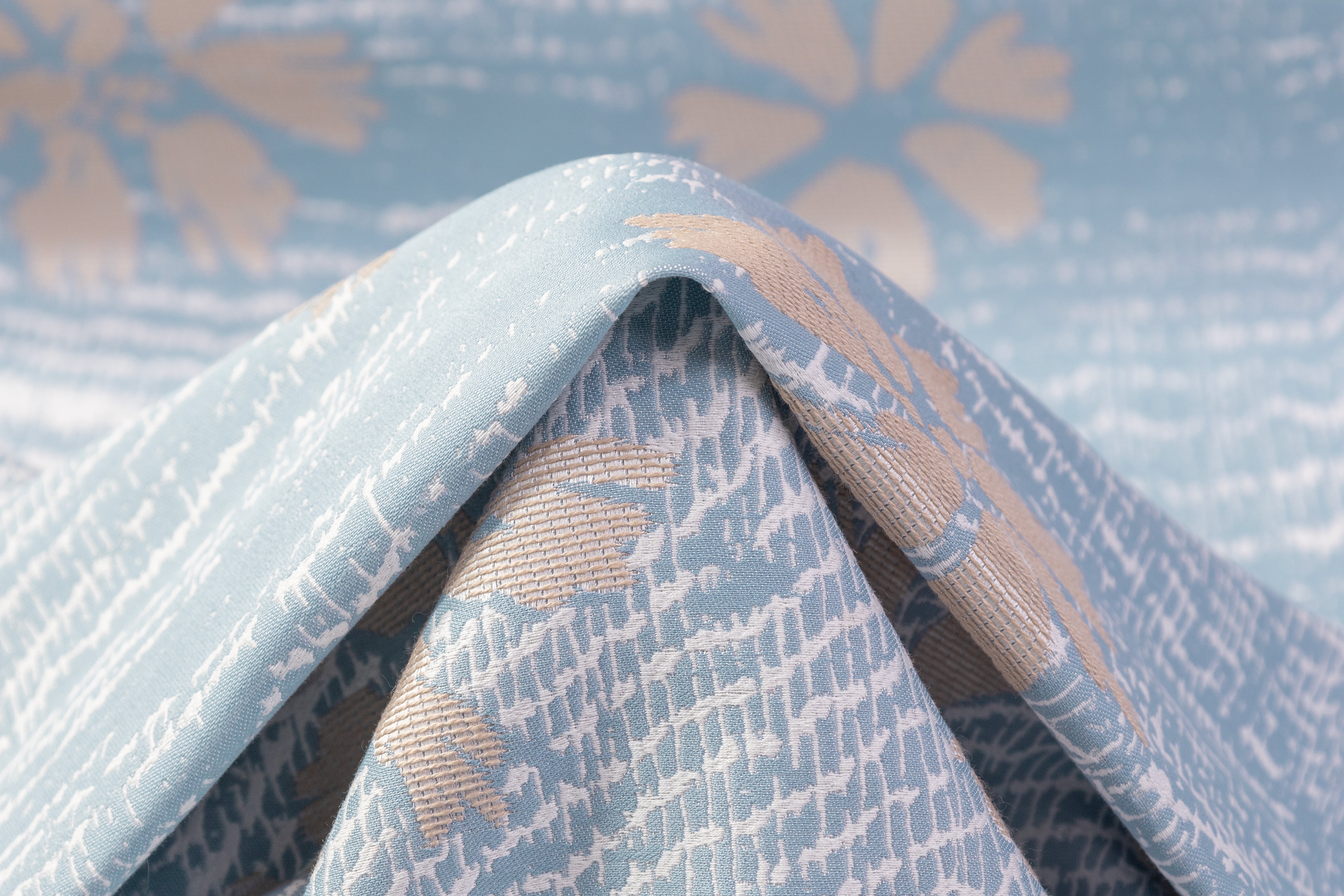 Floral Italian Brocade - Blue / Beige