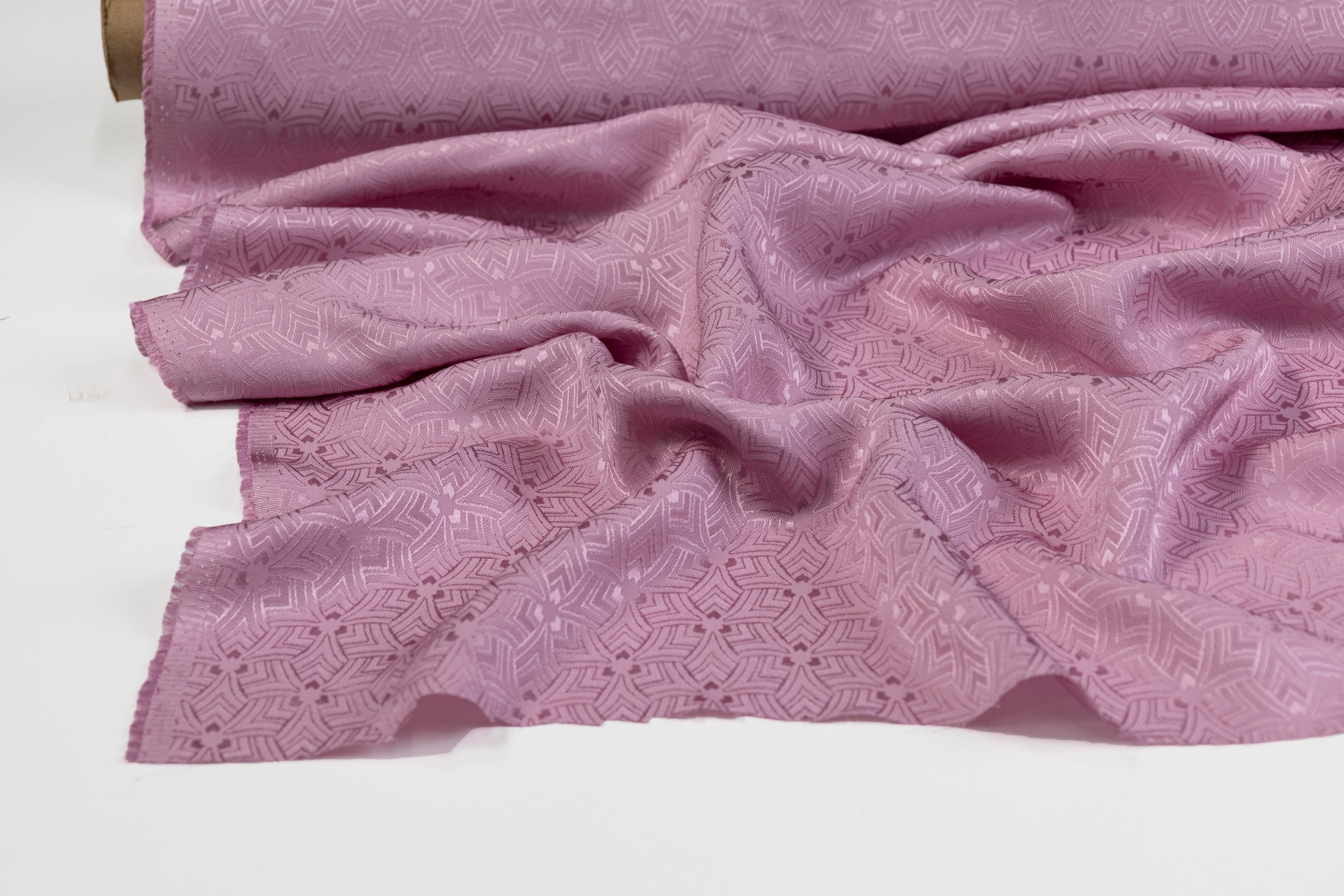 Italian Silk Viscose Jacquard - Pink