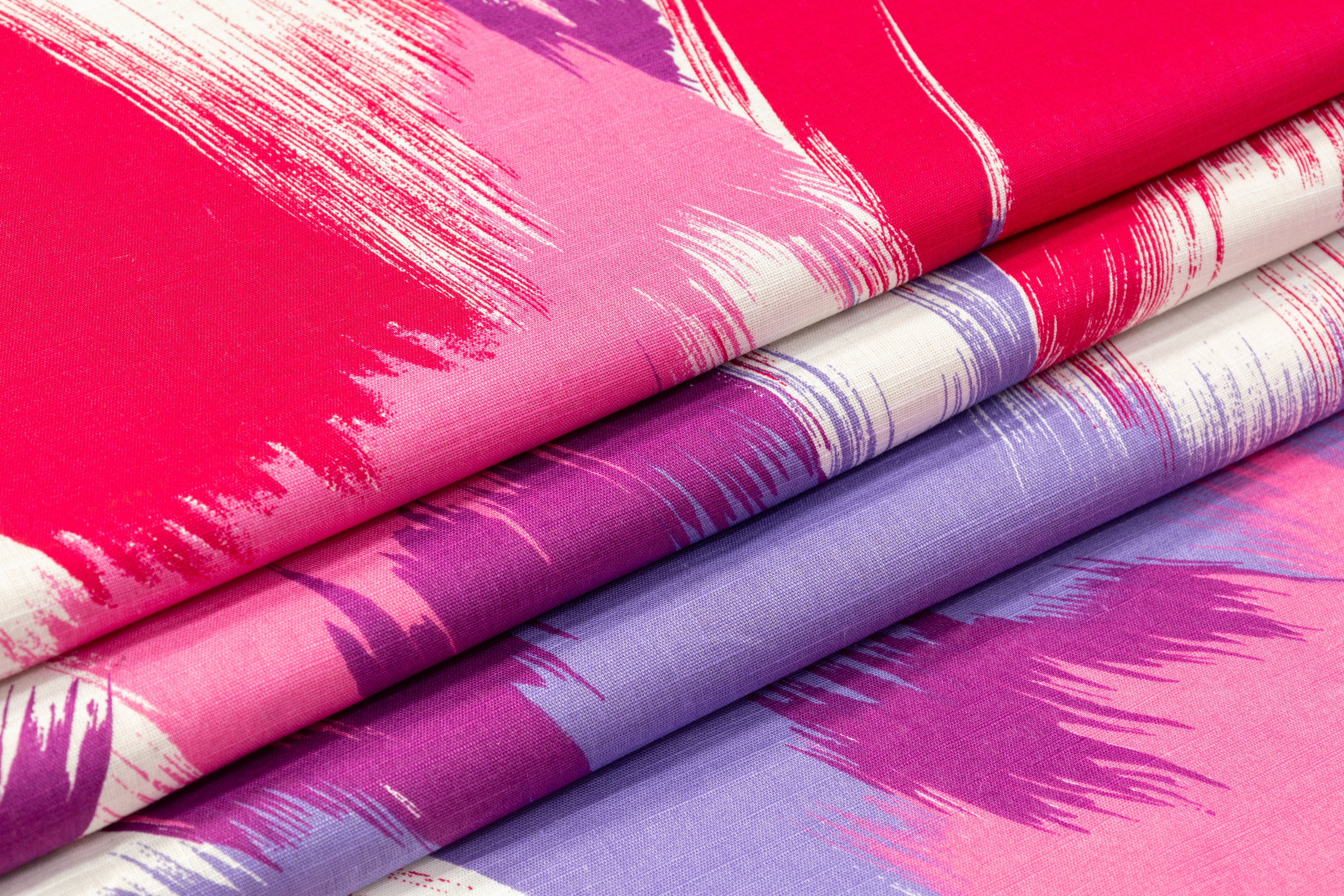 Abstract Italian Cotton Linen - Pink / Purple