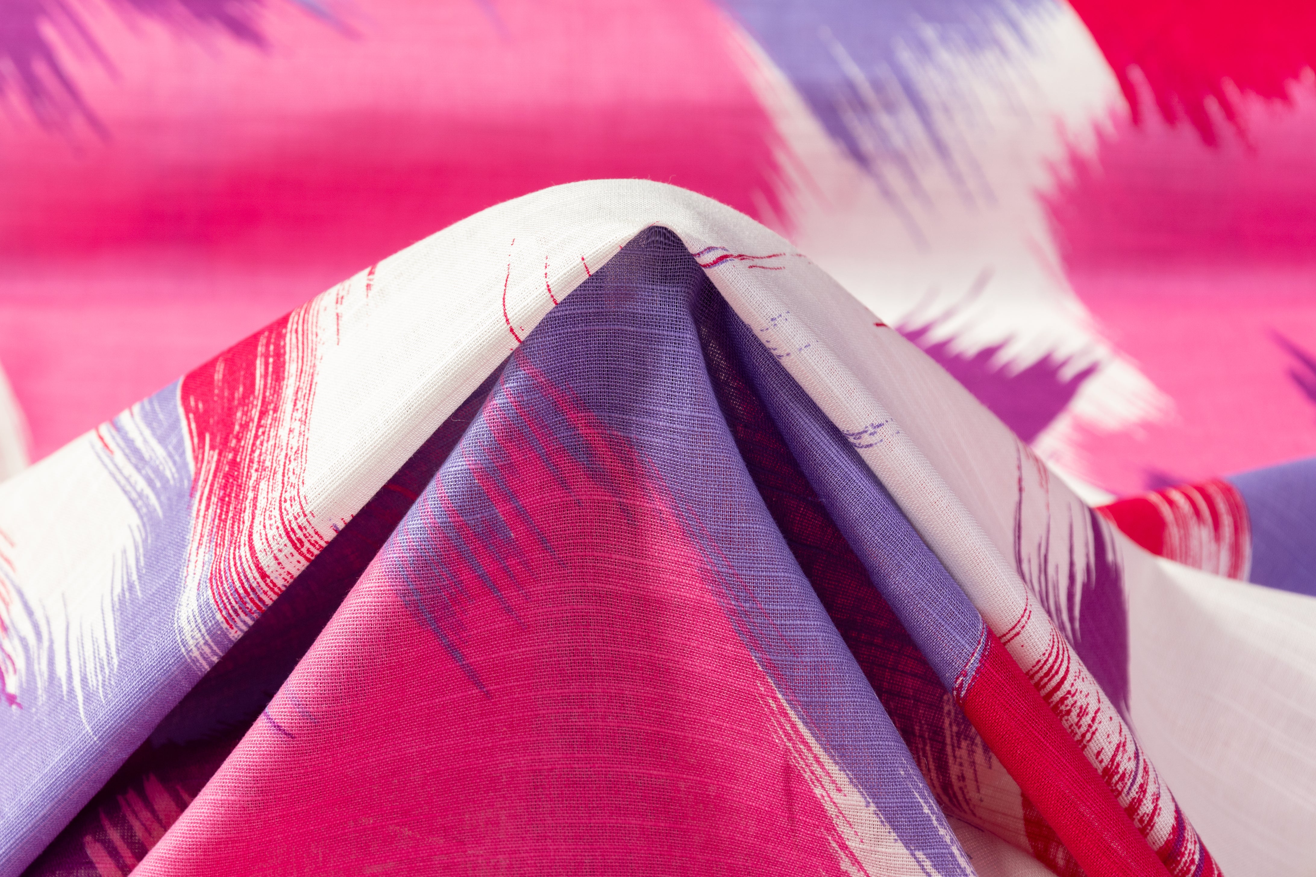 Abstract Italian Cotton Linen - Pink / Purple