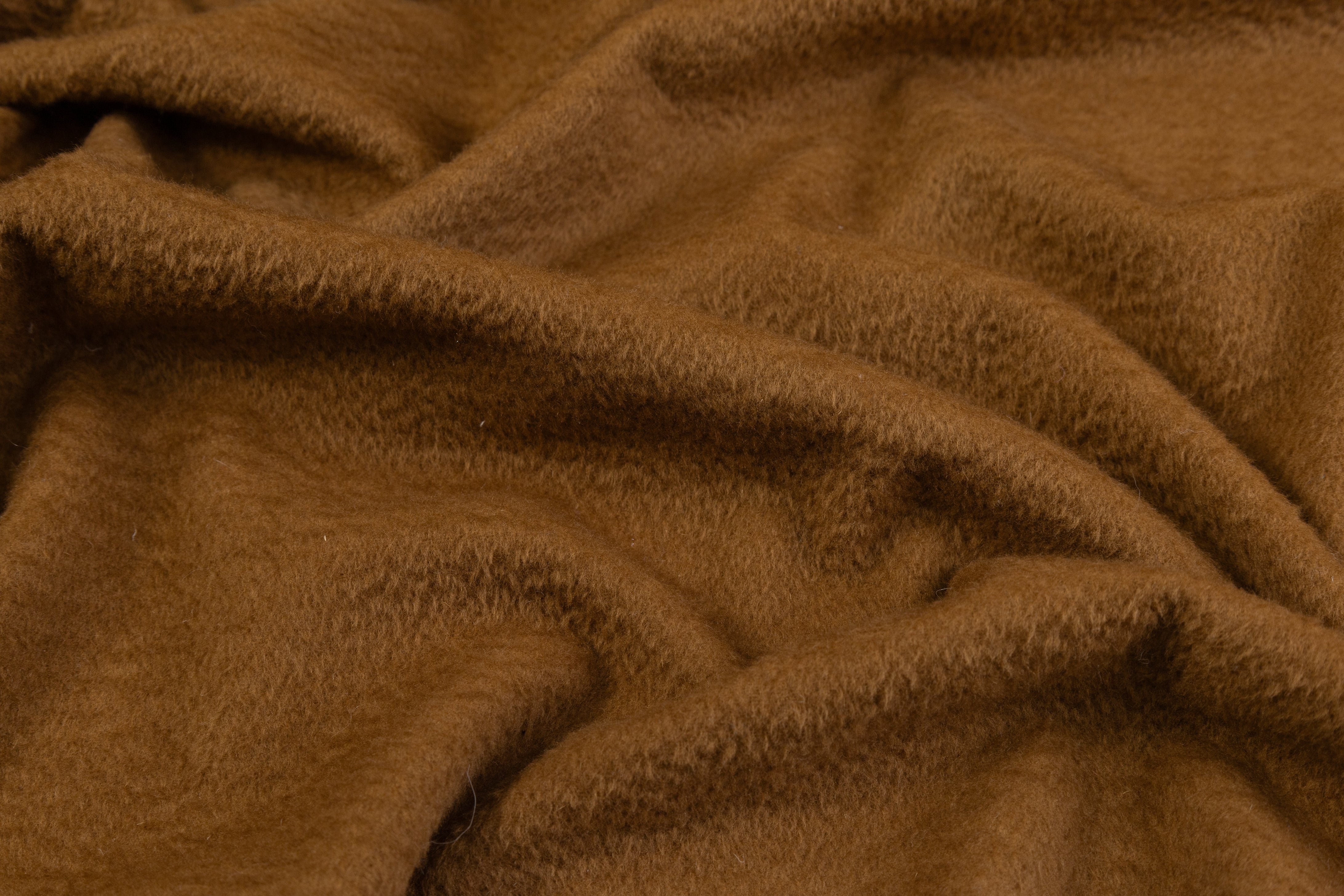 Solid Wool Coating - Camel Brown