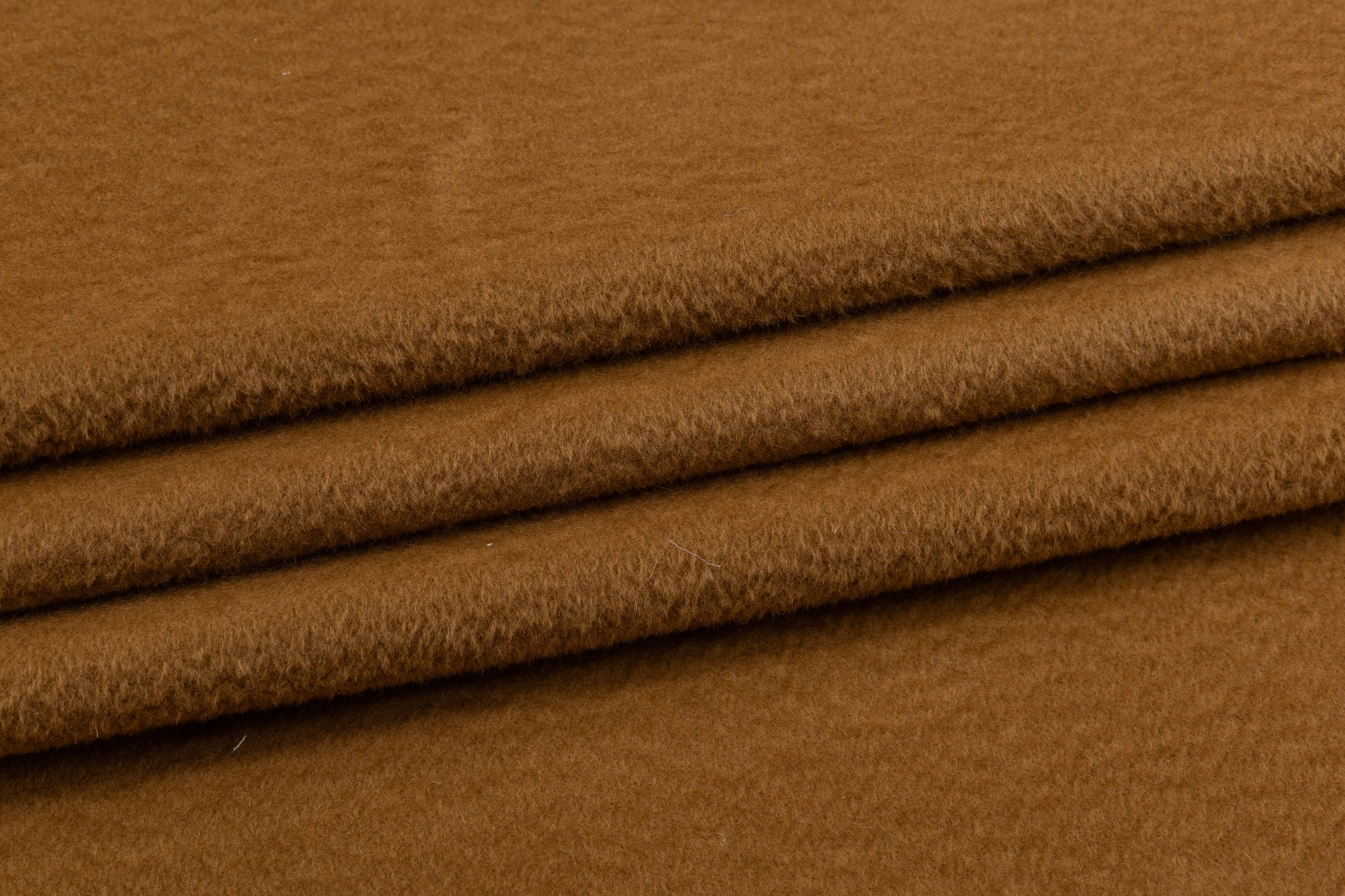 Solid Wool Coating - Camel Brown