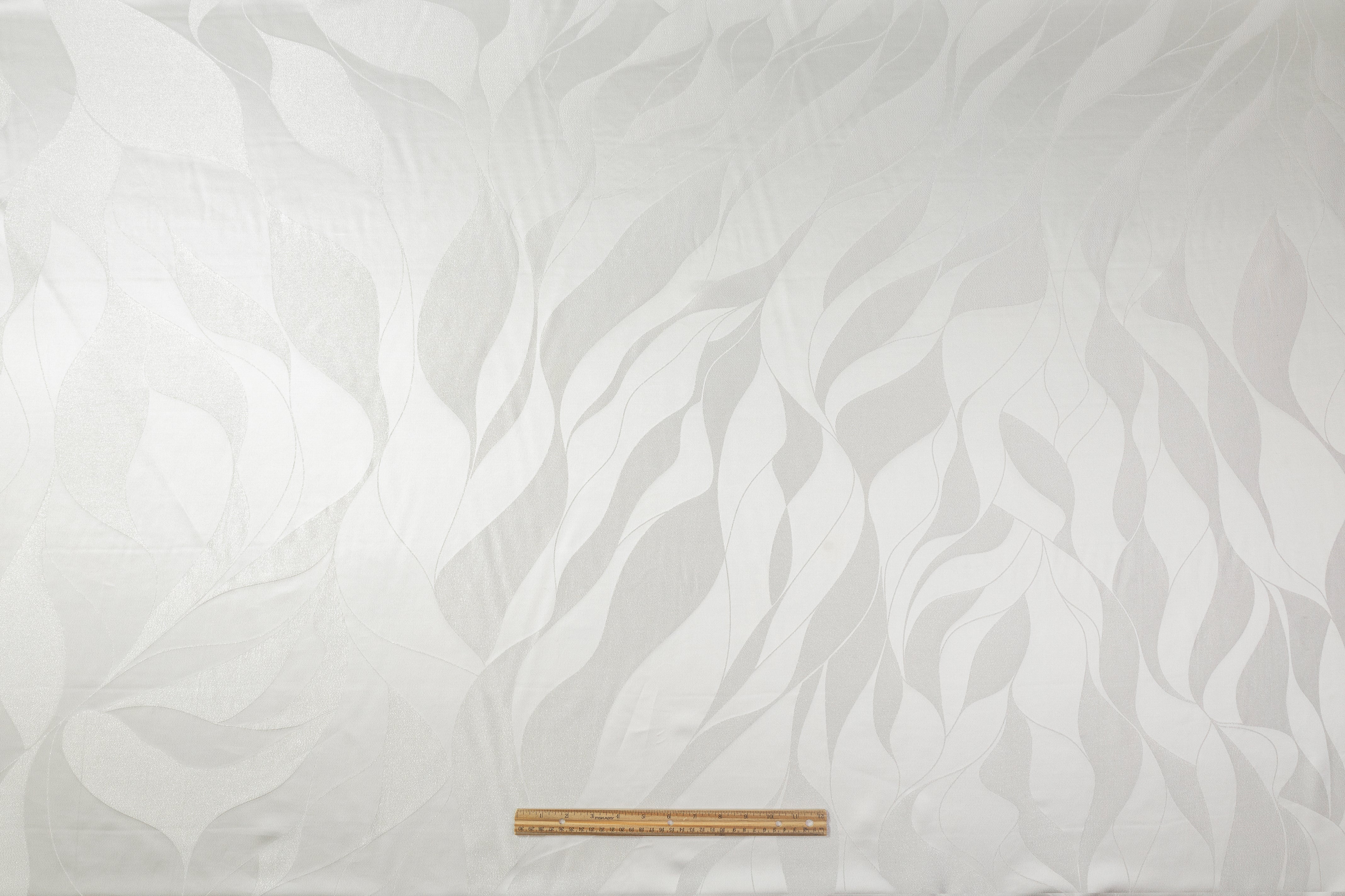 Metallic Italian Silk Viscose Jacquard - Off White