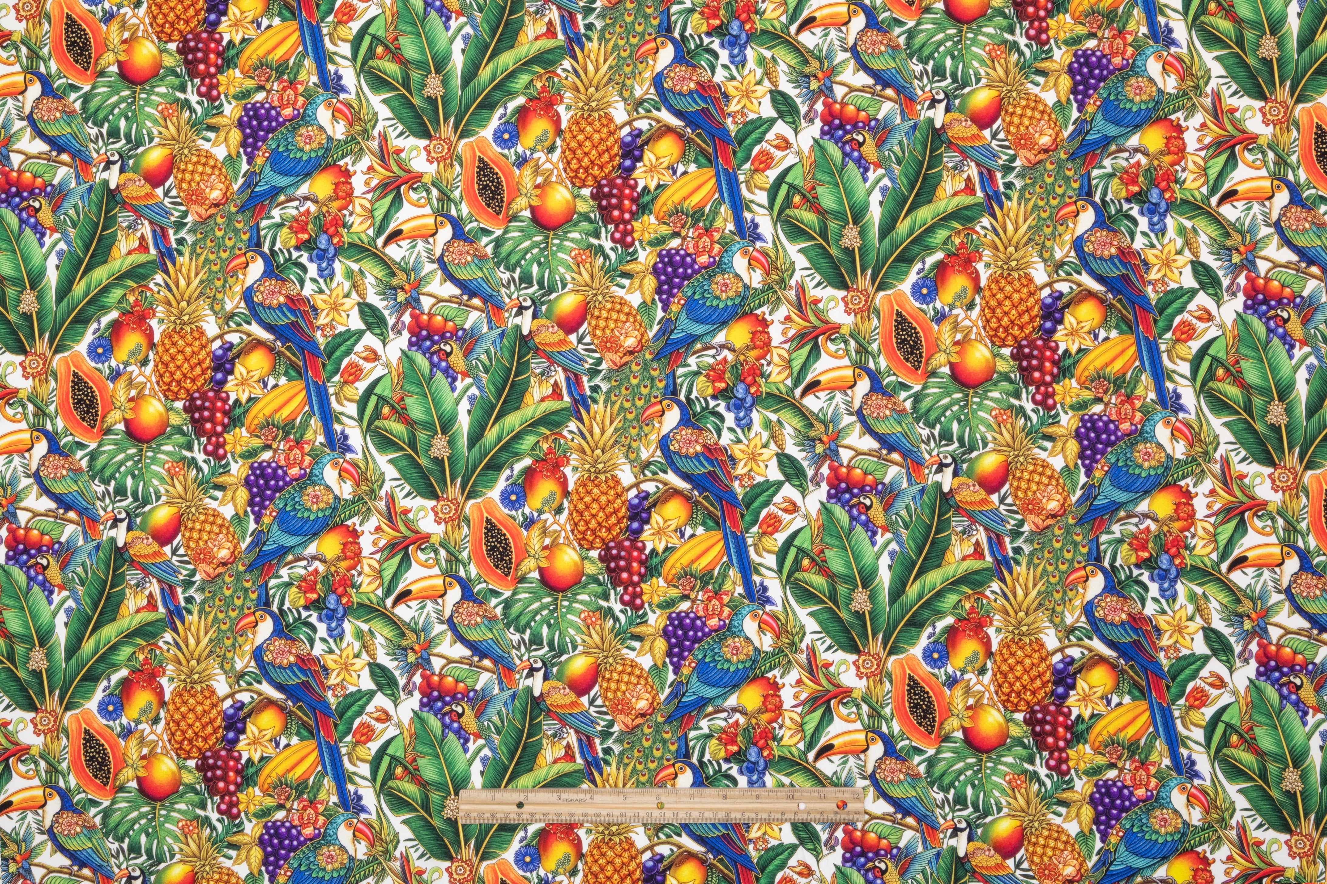 Tropical Fruits Italian Silk Charmeuse - Multicolor
