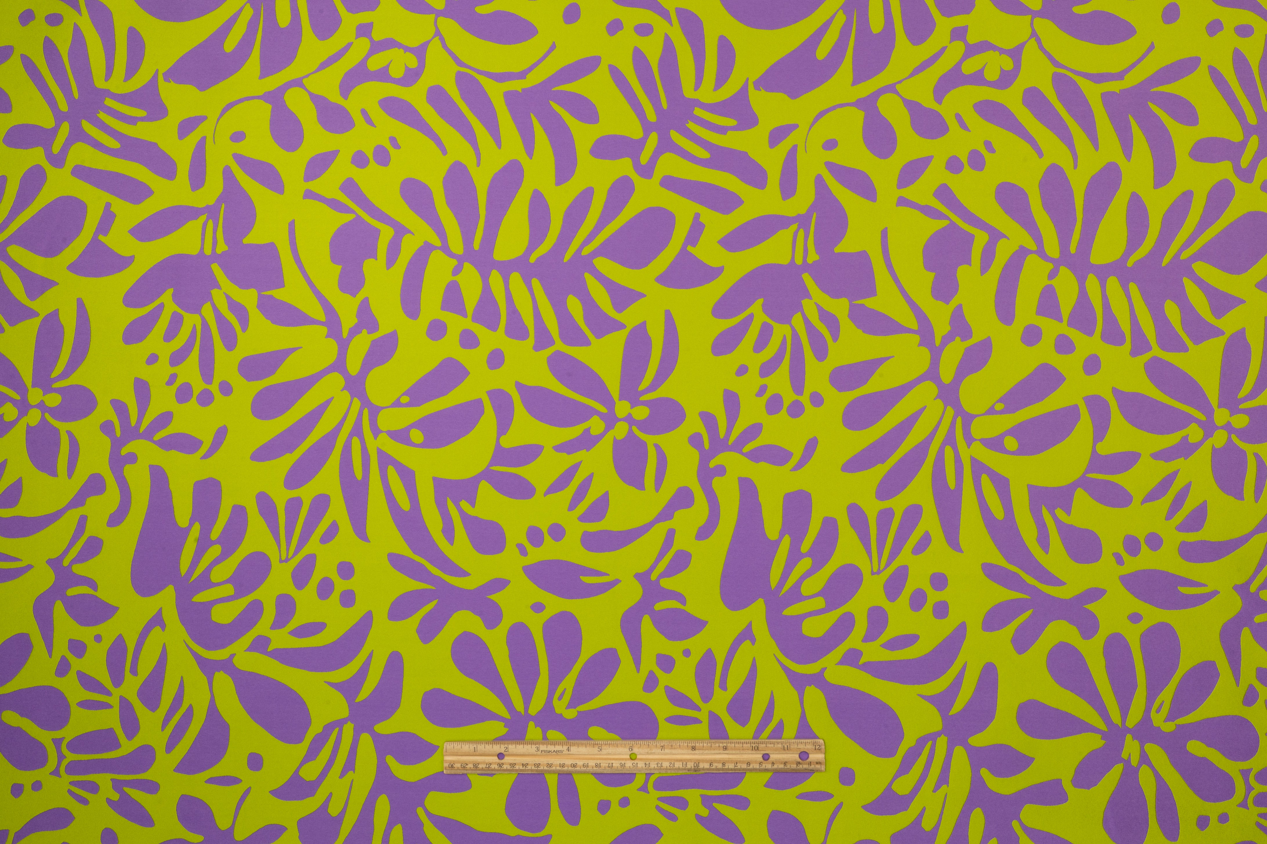 Carnet - Floral Double Faced Italian Silk Blend Brocade - Green / Purple