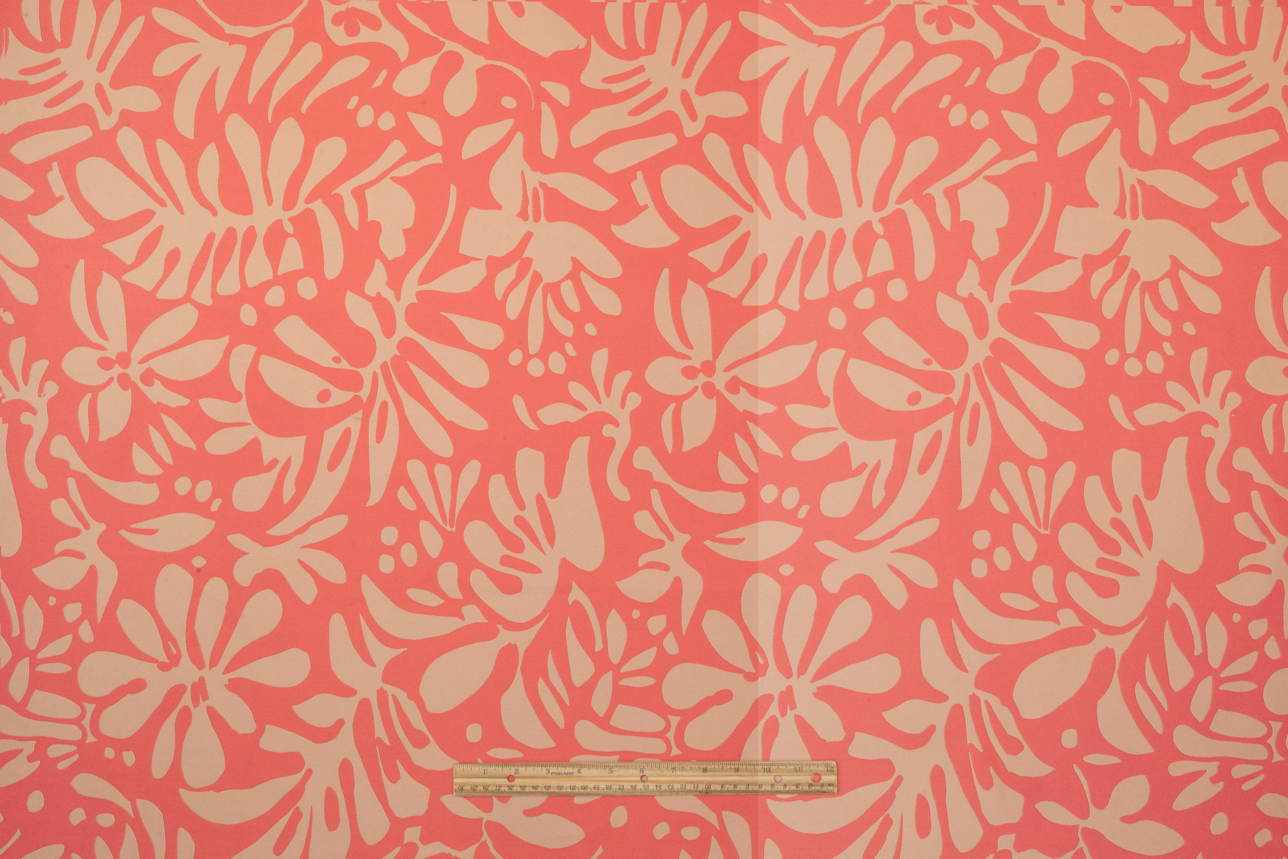 Carnet - Floral Double Faced Italian Silk Blend Brocade - Coral Pink / Beige