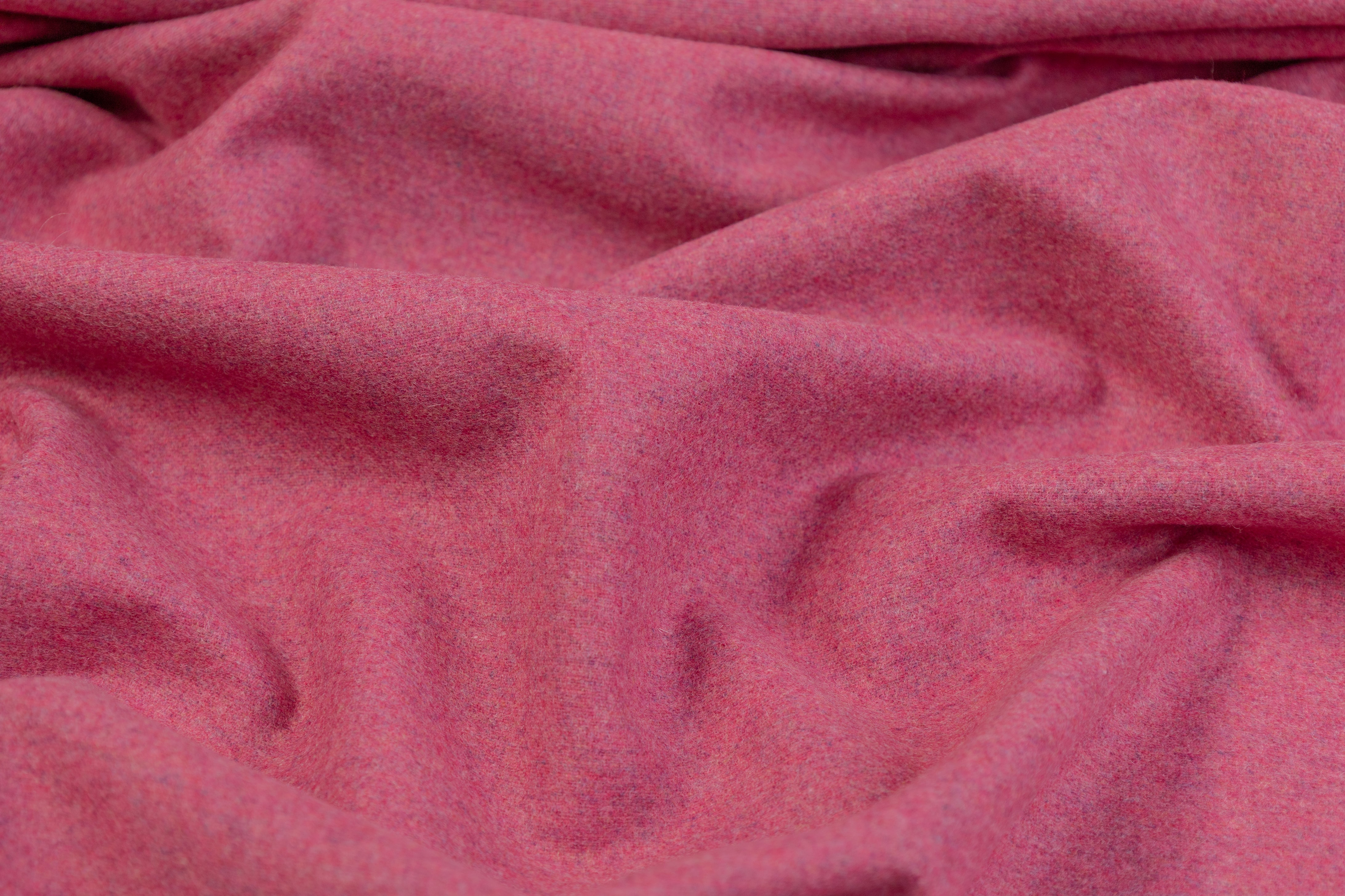Solid Poly Wool Flannel - Pink