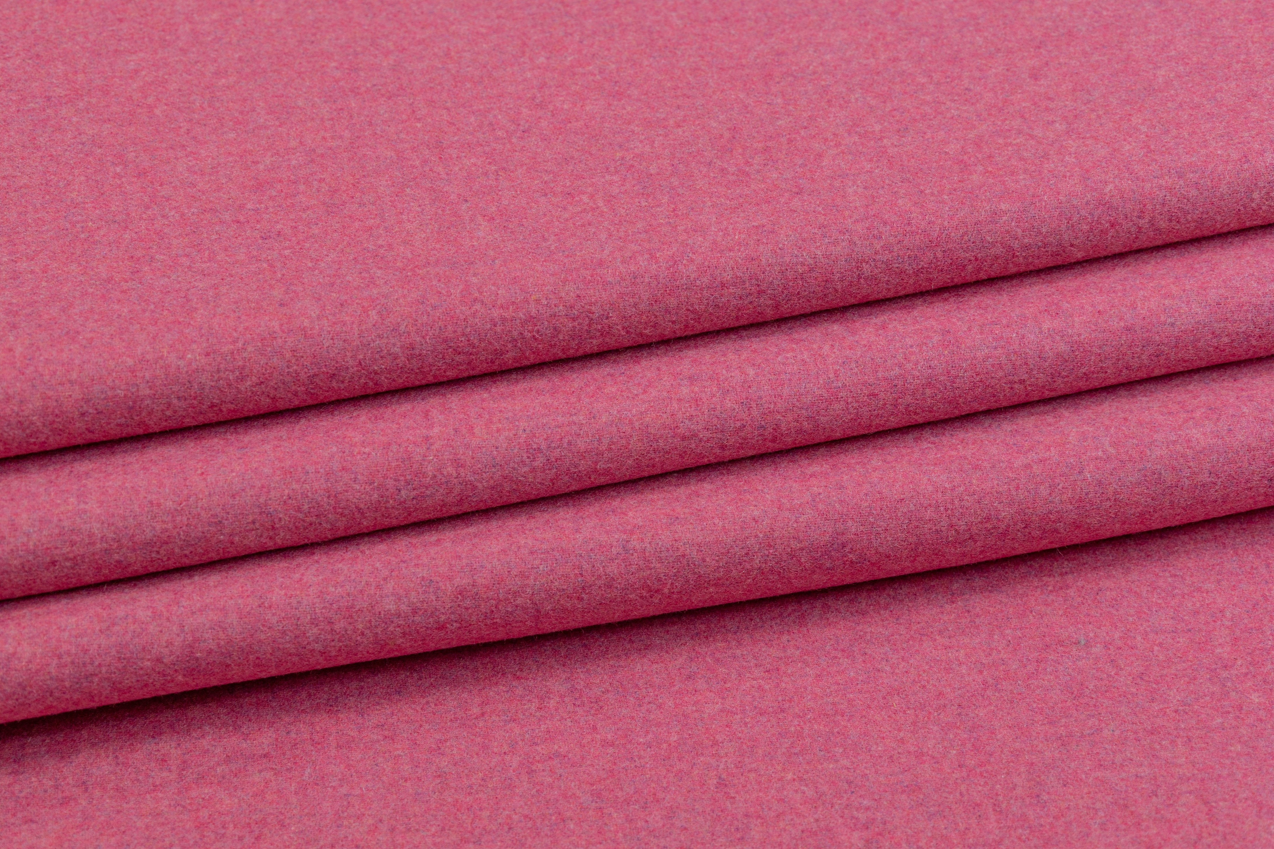 Solid Poly Wool Flannel - Pink
