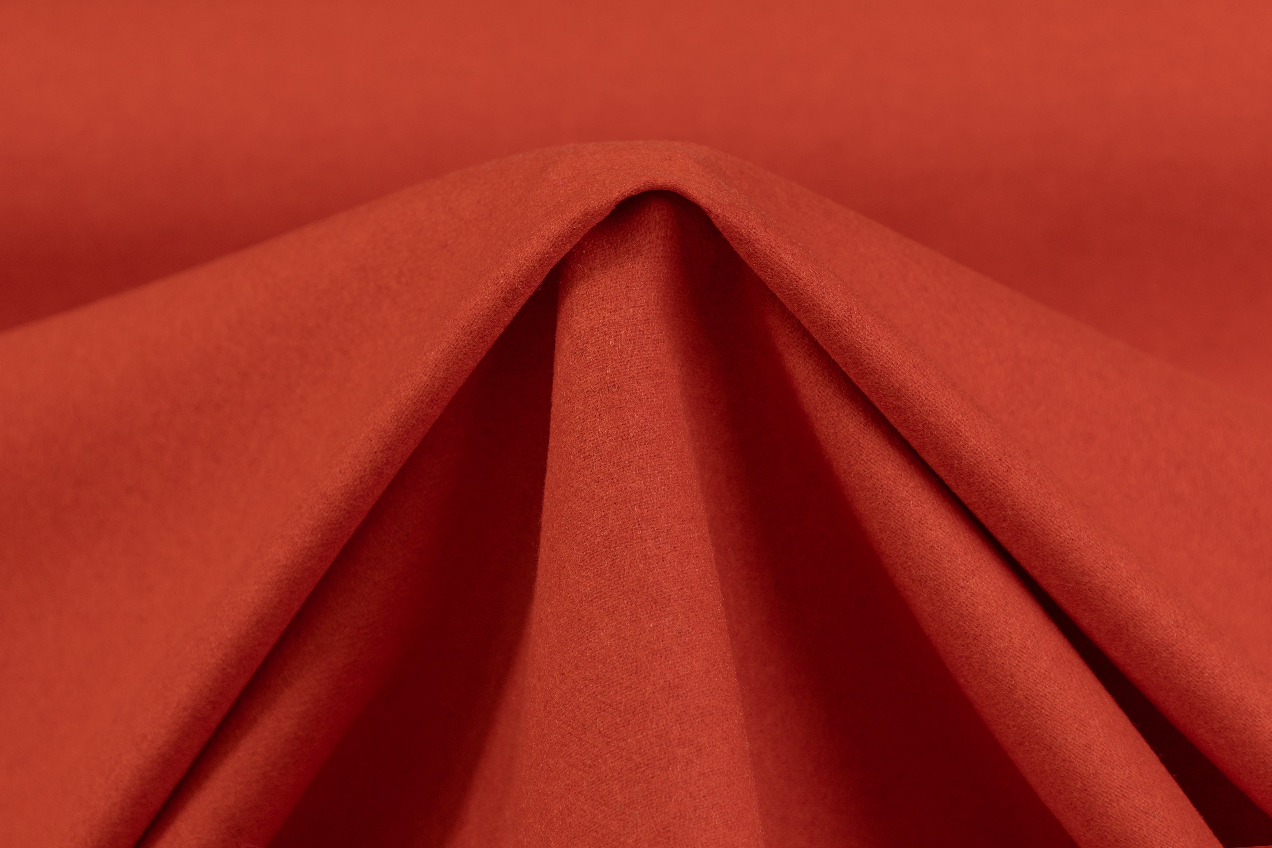 Solid Poly Wool Flannel - Orange