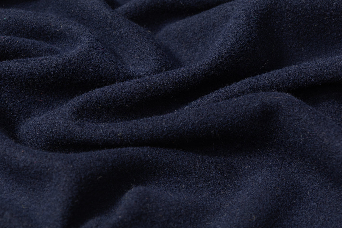 Solid Stretch Wool Coating - Navy Blue
