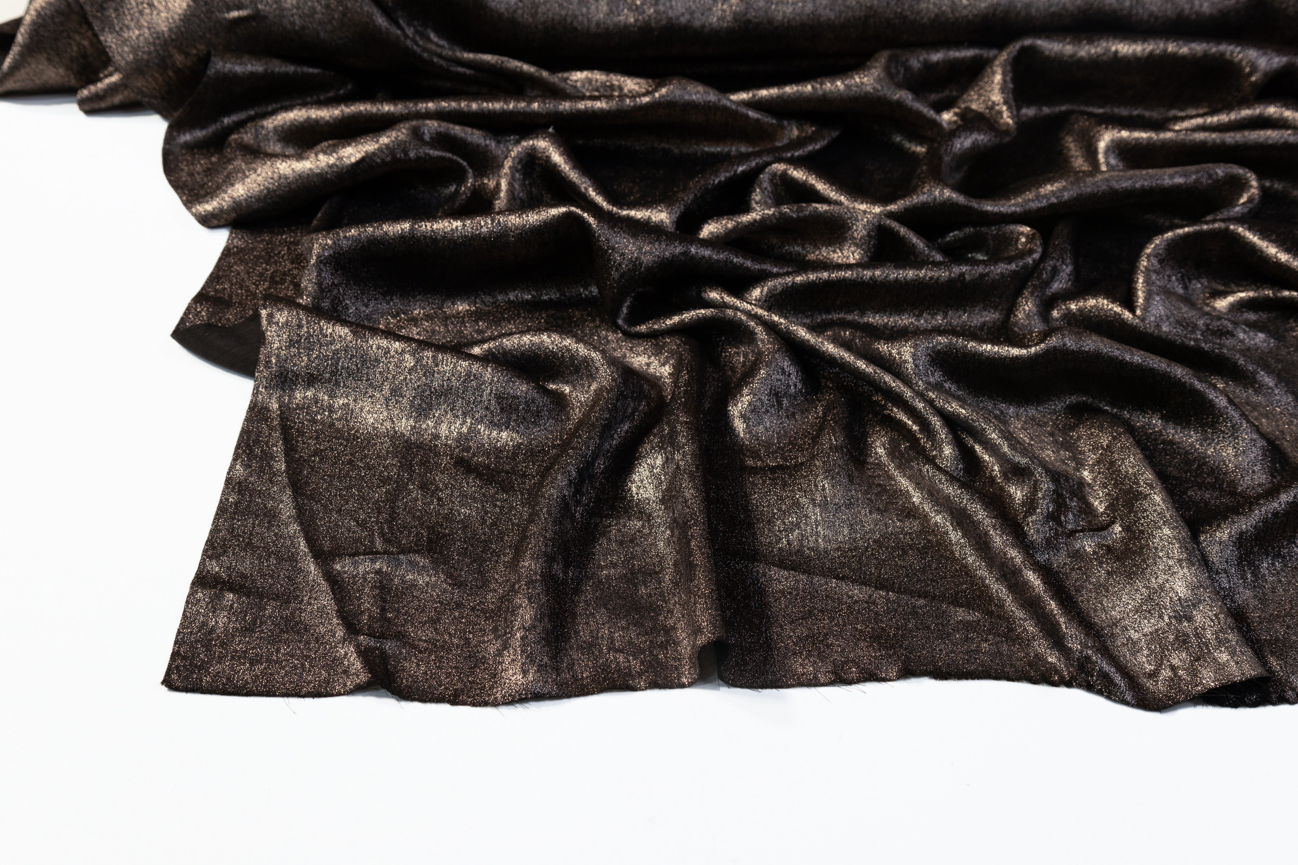 Shimmer Crepe de Chine - Black / Gold