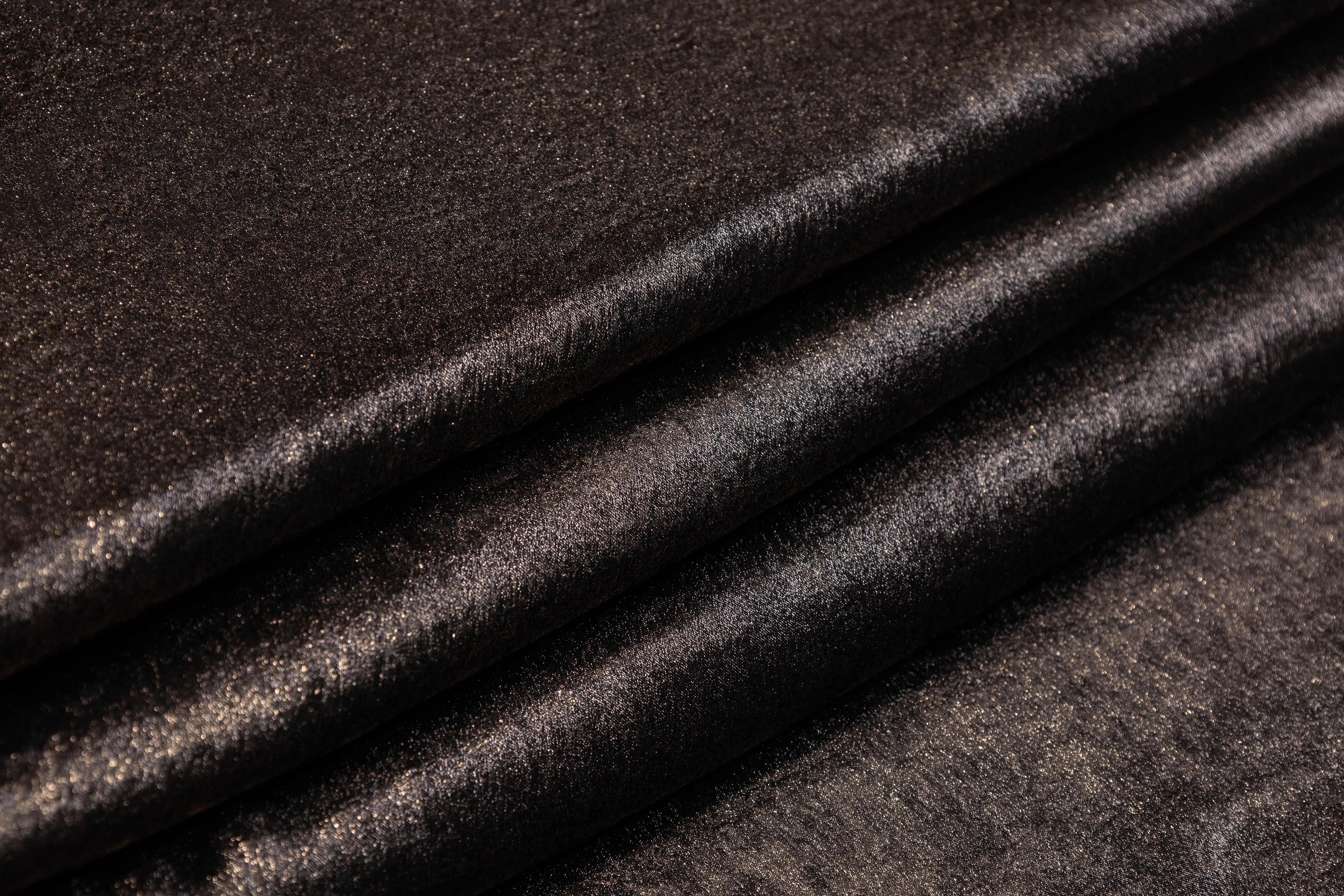 Shimmer Crepe de Chine - Black / Gold