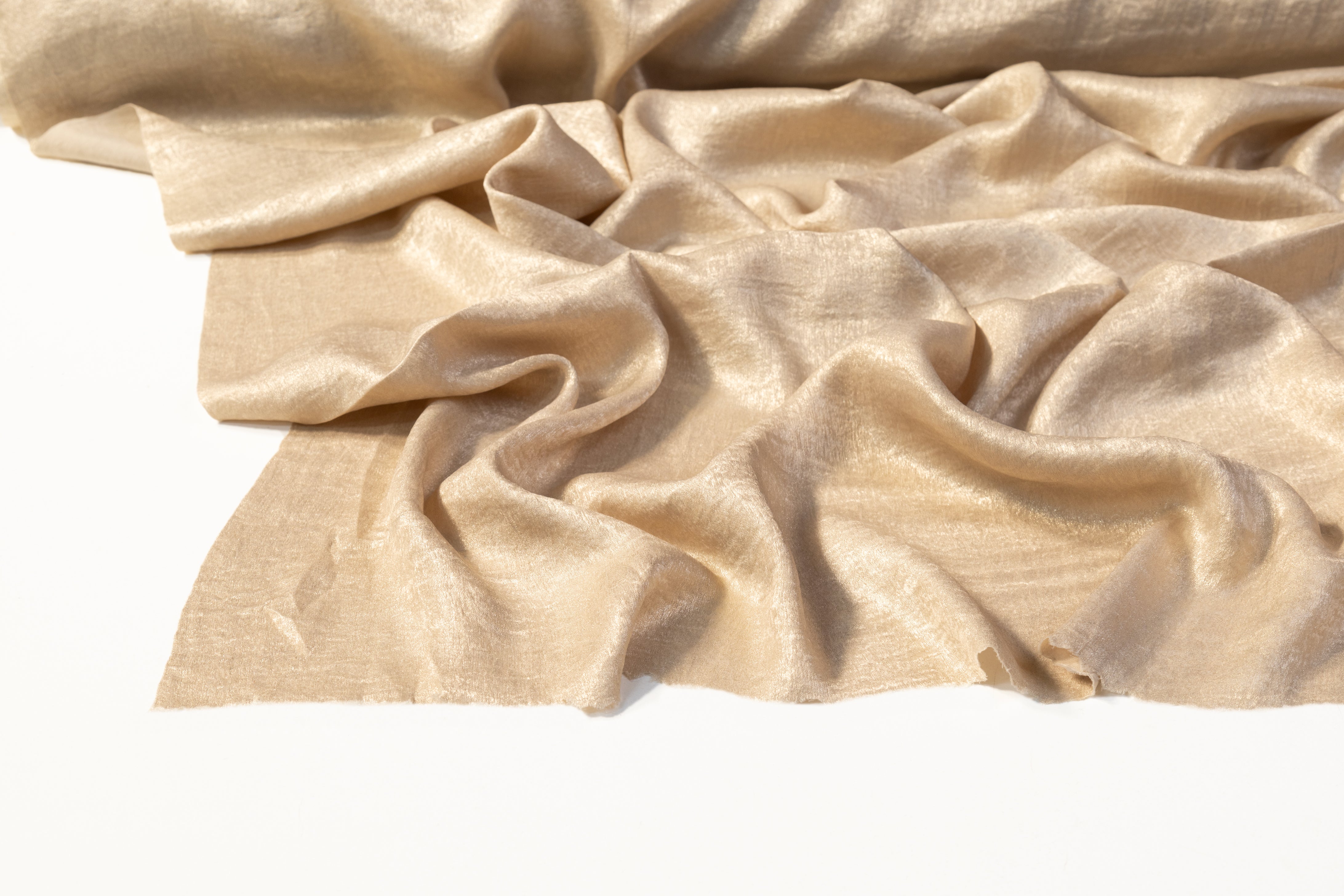 Shimmer Crepe de Chine - Champagne Gold