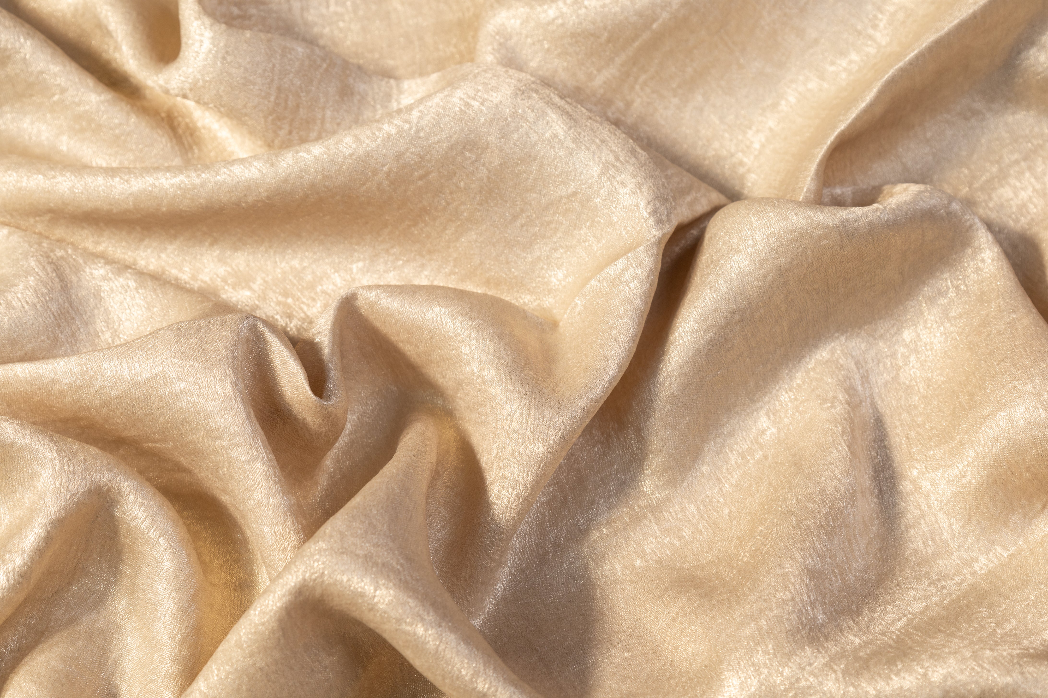 Shimmer Crepe de Chine - Champagne Gold