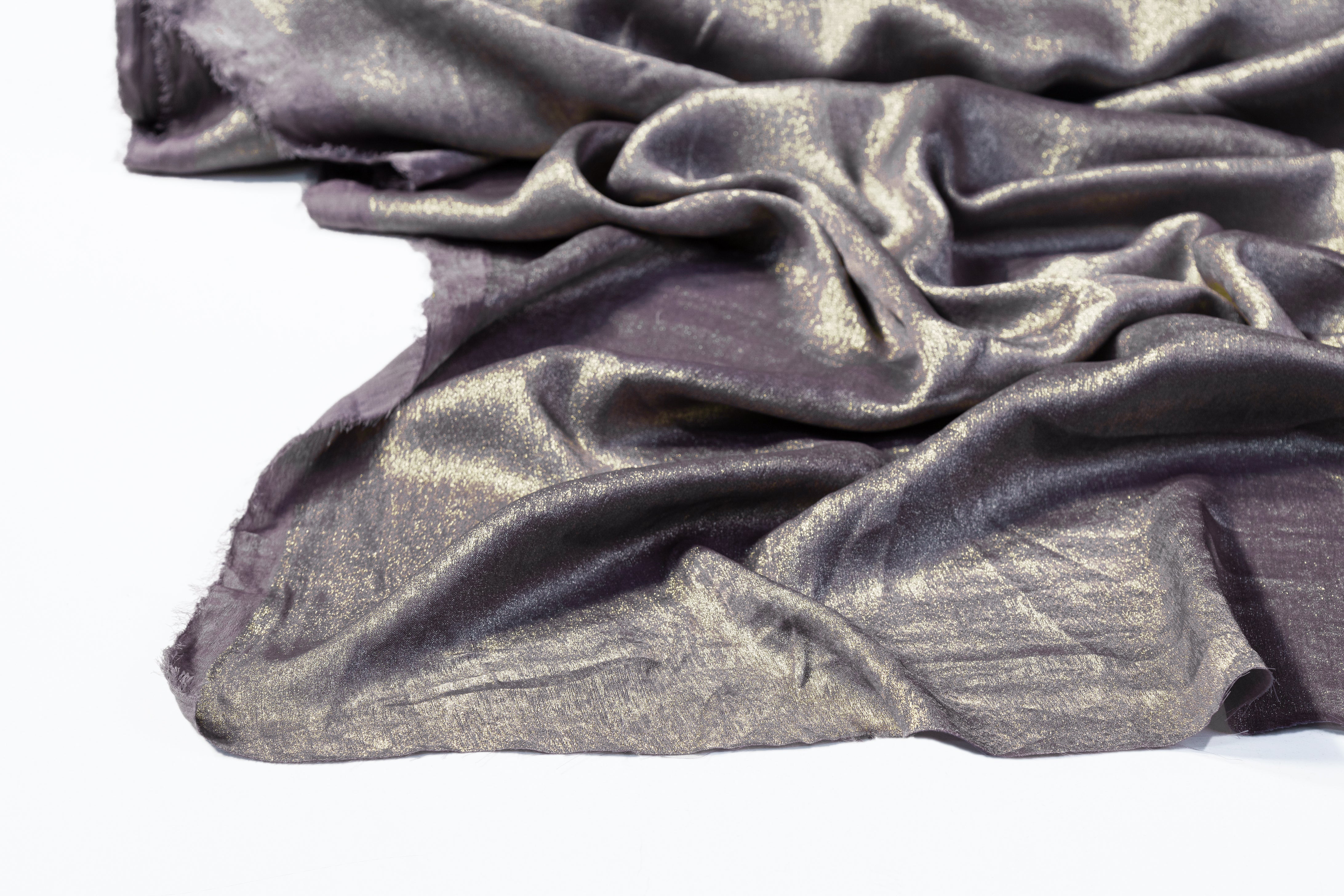 Shimmer Crepe de Chine - Lavender / Gold