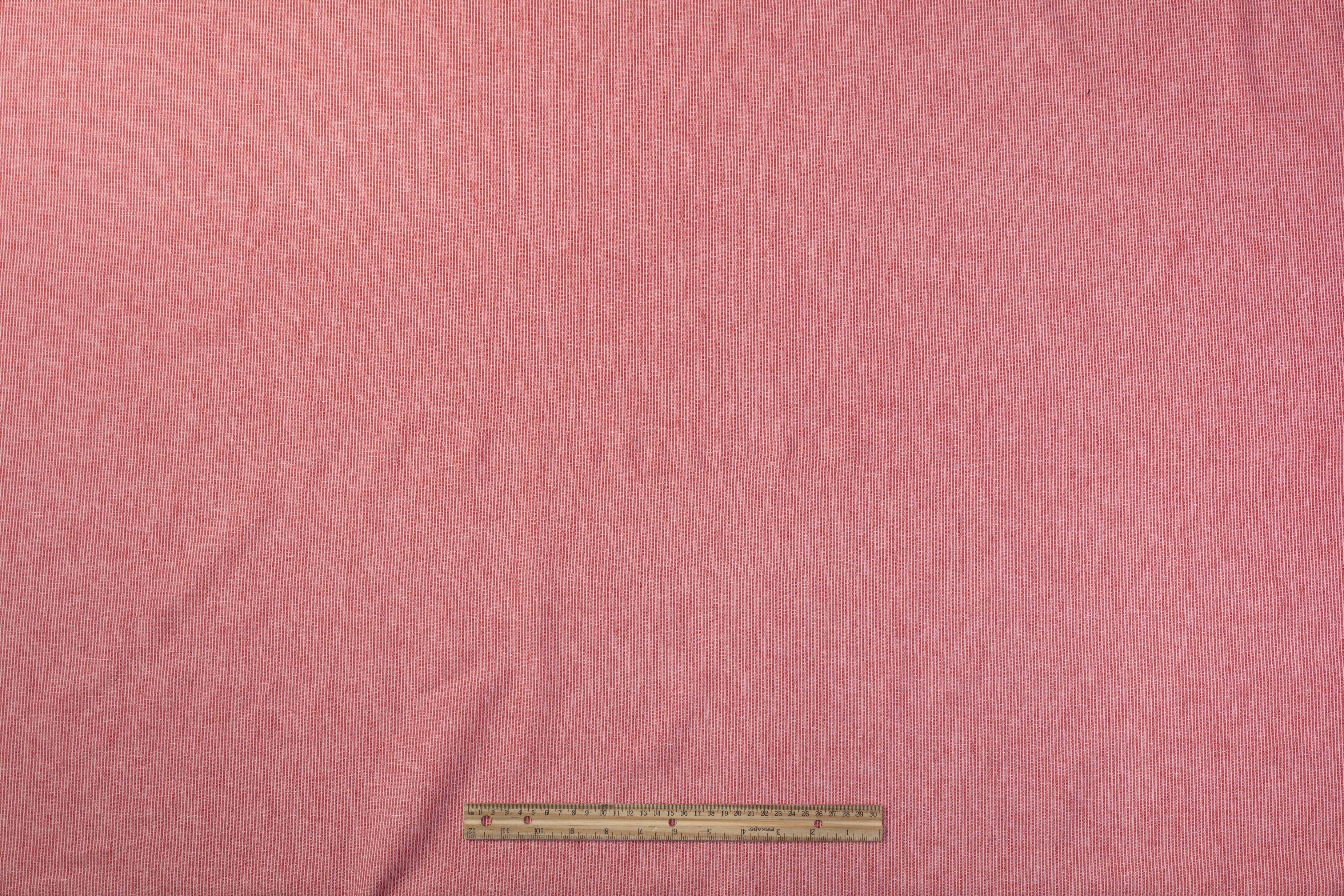 Hairline Striped Printed Linen - Red / White