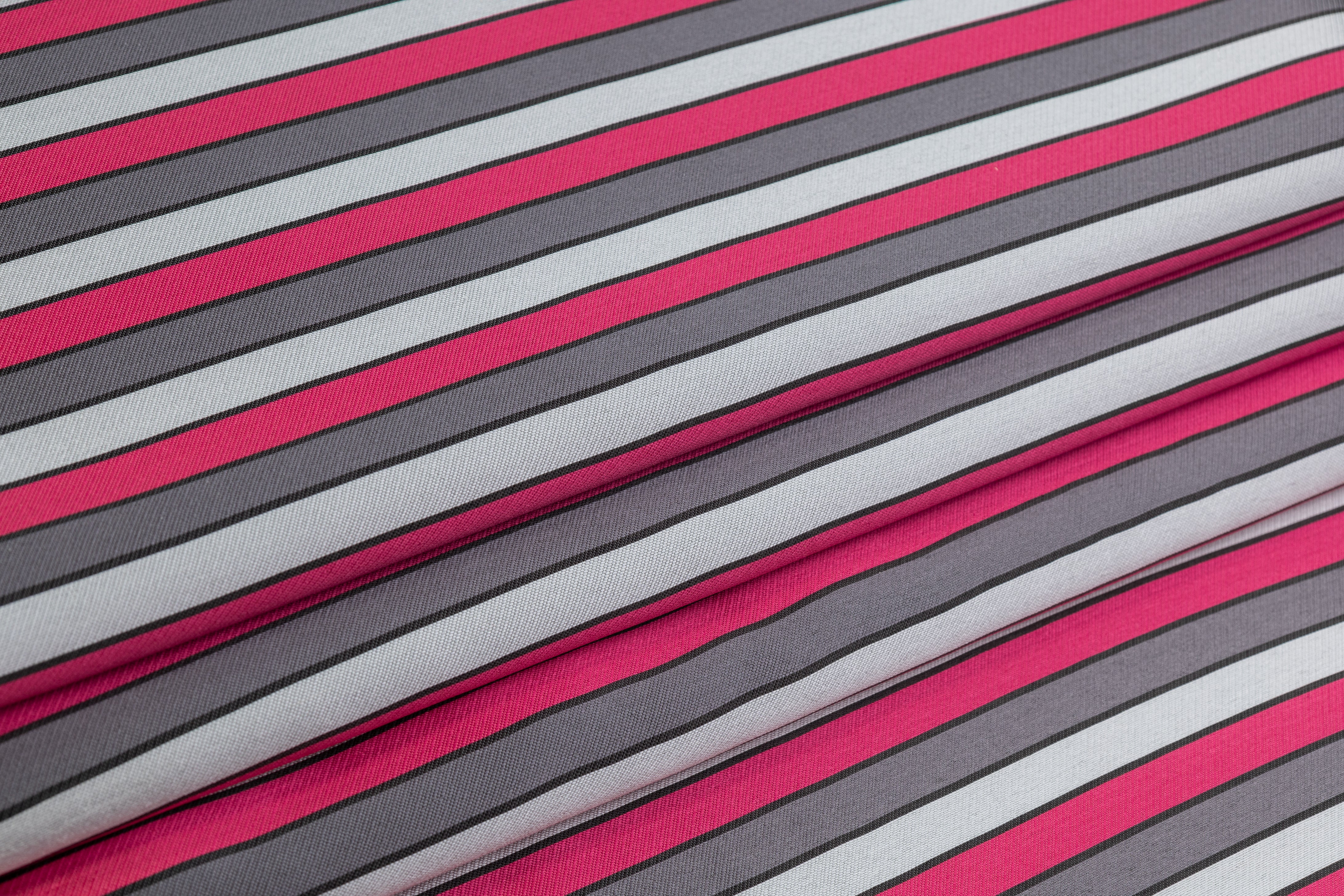 Striped Italian Jacquard - Pink / Gray
