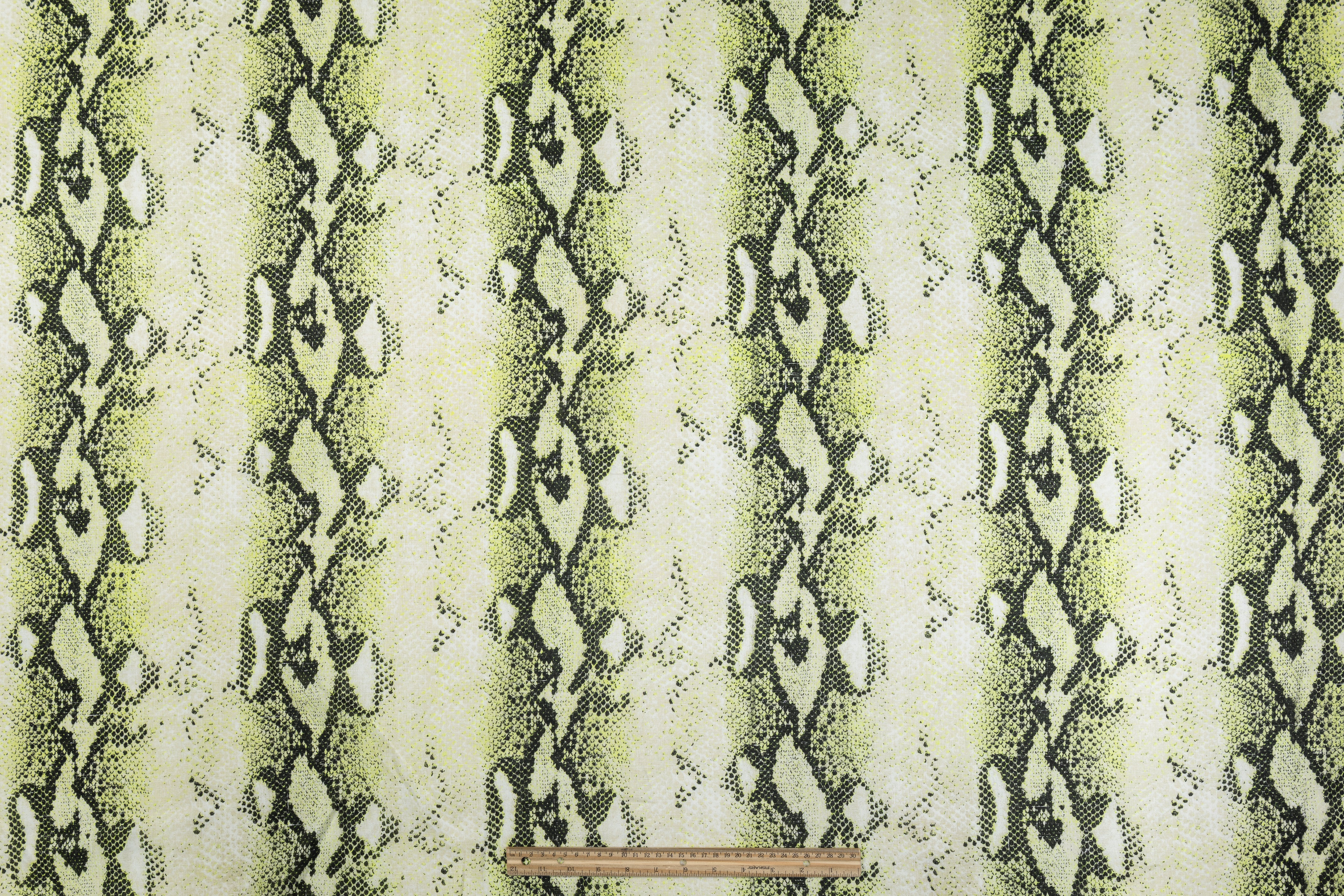 Snake Print Italian Linen - Green