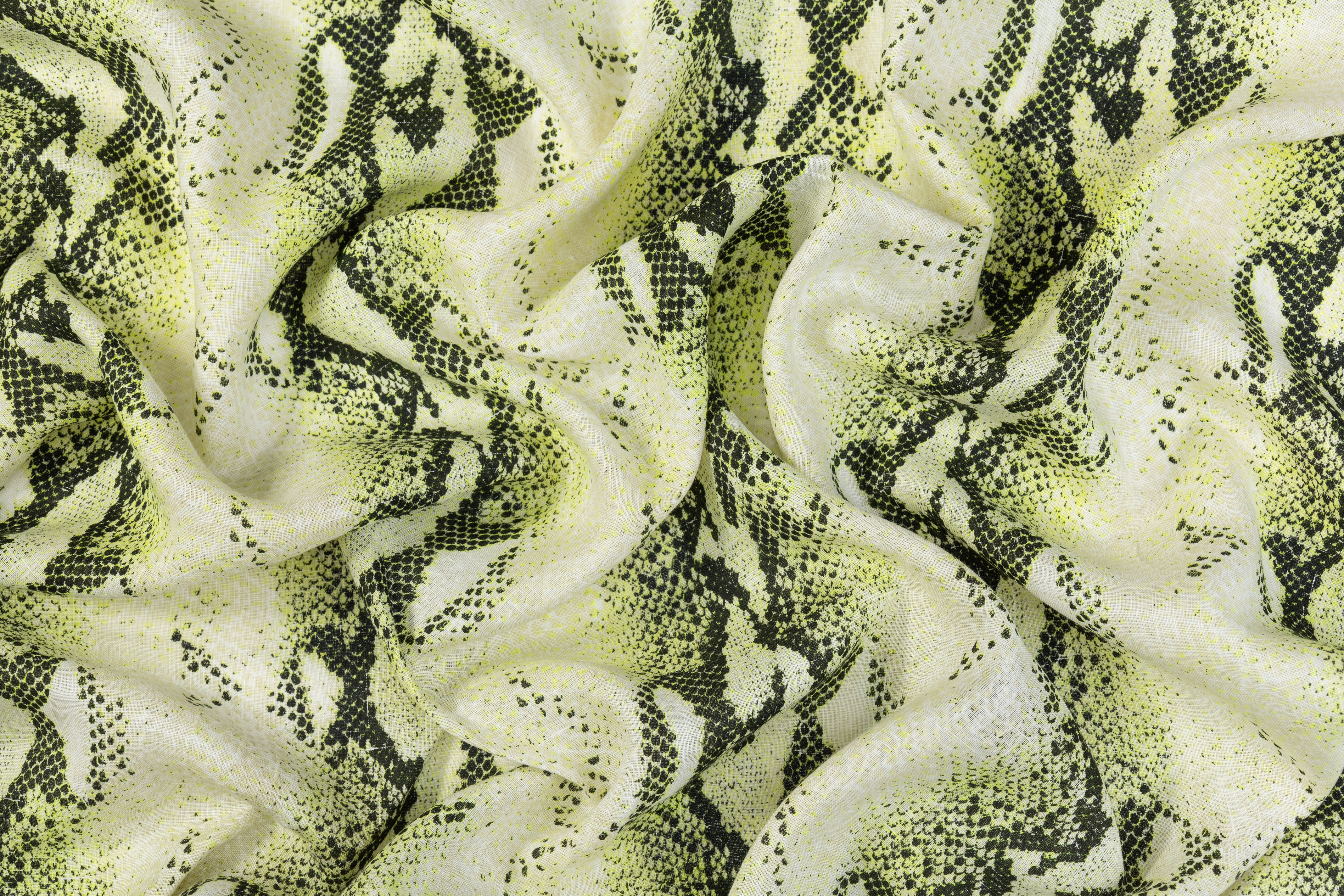 Snake Print Italian Linen - Green