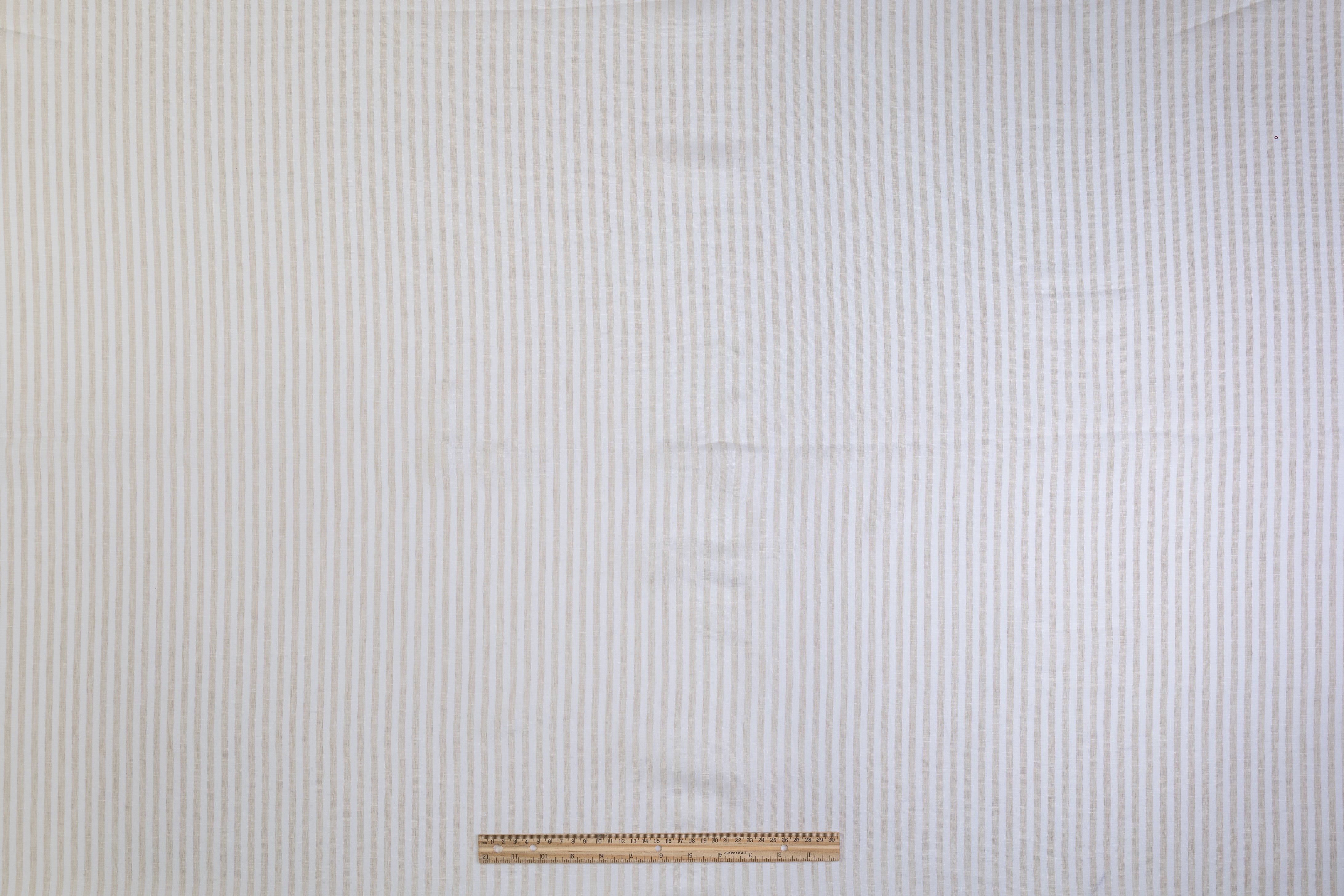 Striped Italian Linen - Taupe / White