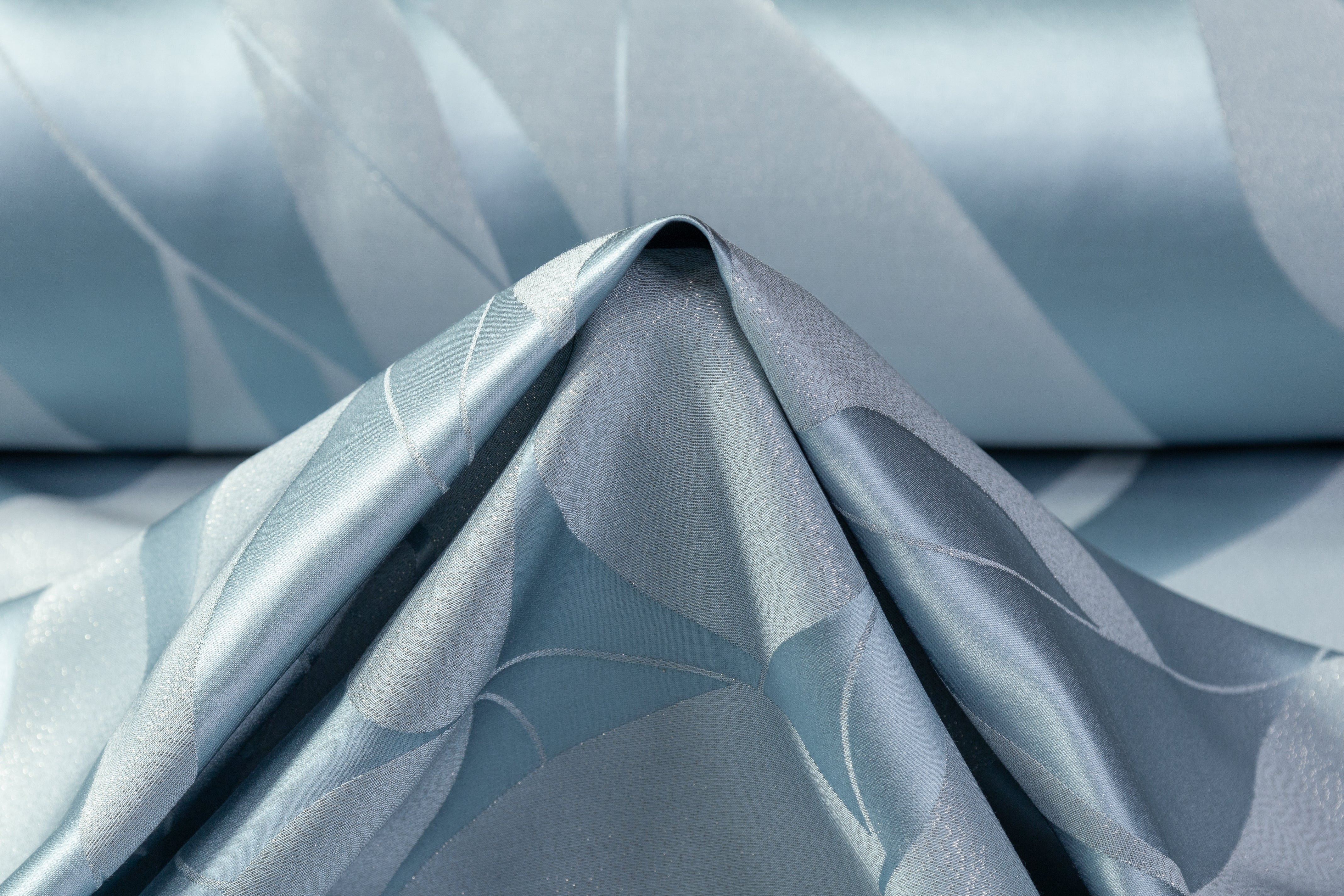 Metallic Italian Silk Viscose Jacquard - Blue