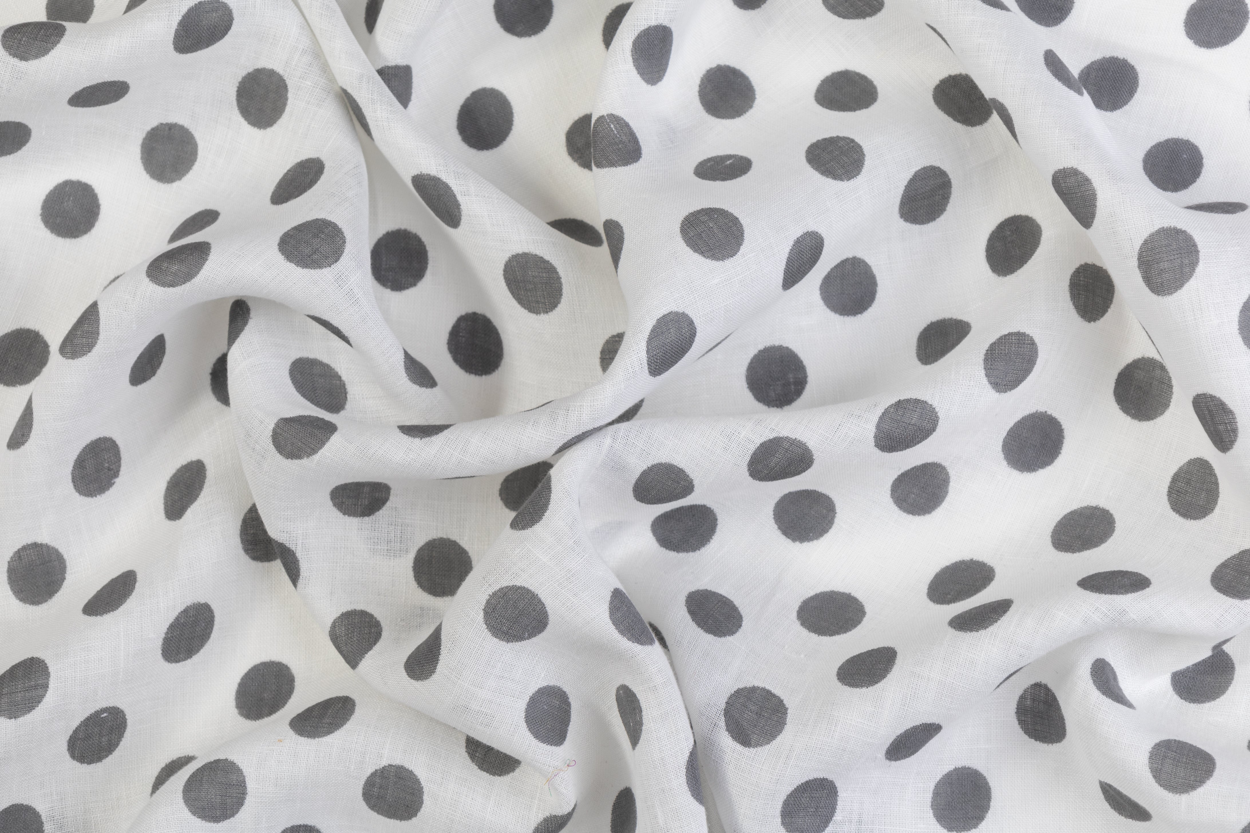 Dotted Italian Linen - Gray / White