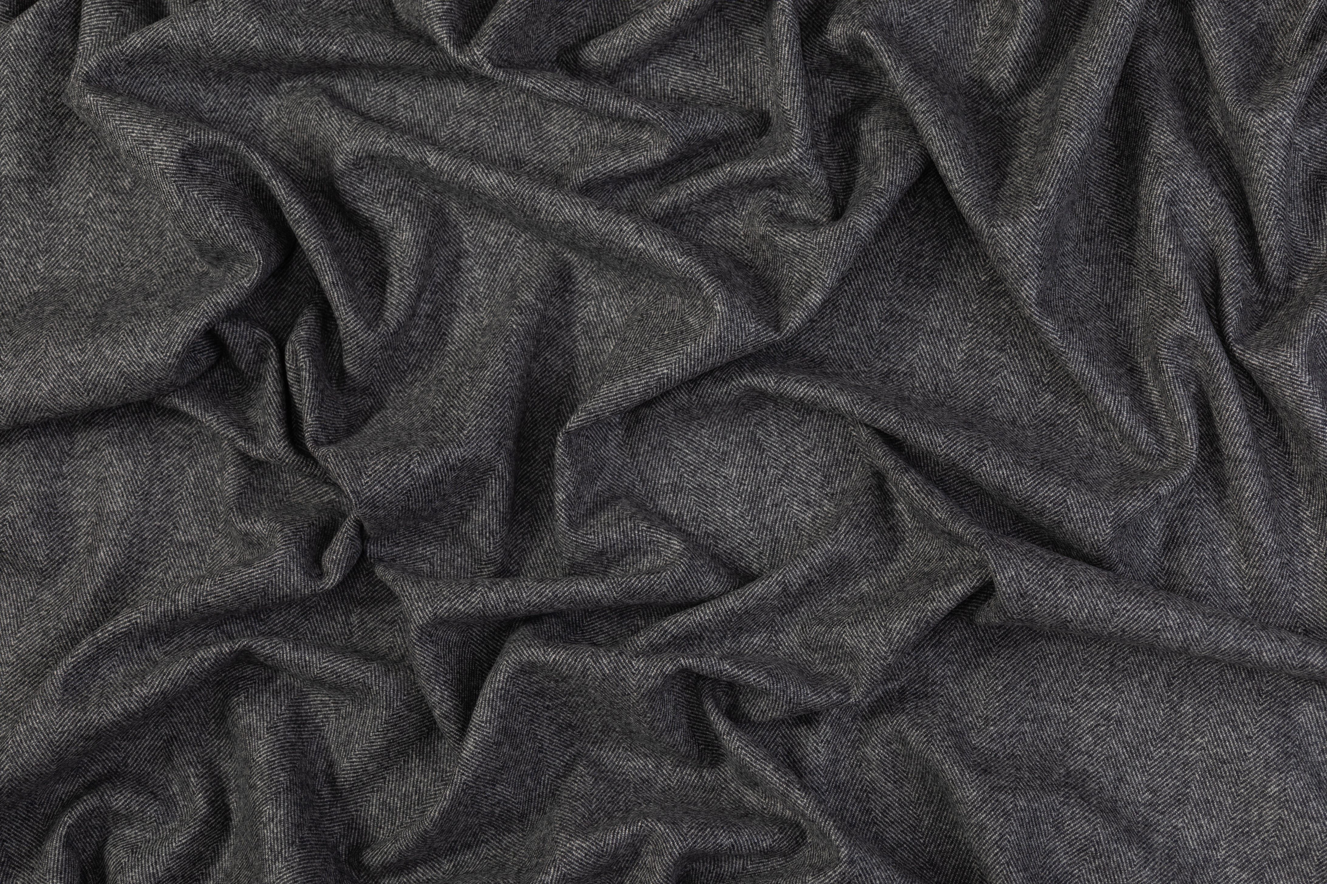 Double-Faced Herringbone Wool - Gray