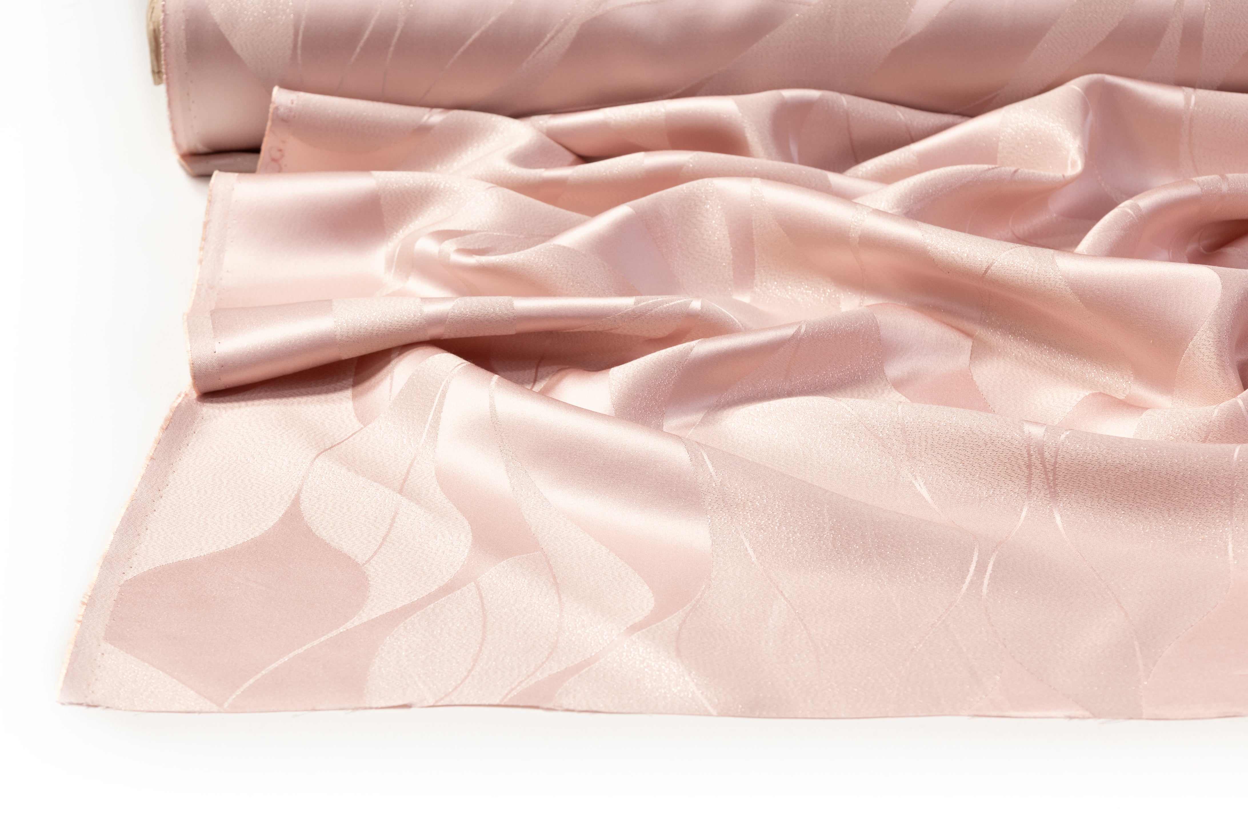 Metallic Italian Silk Viscose Jacquard - Blush