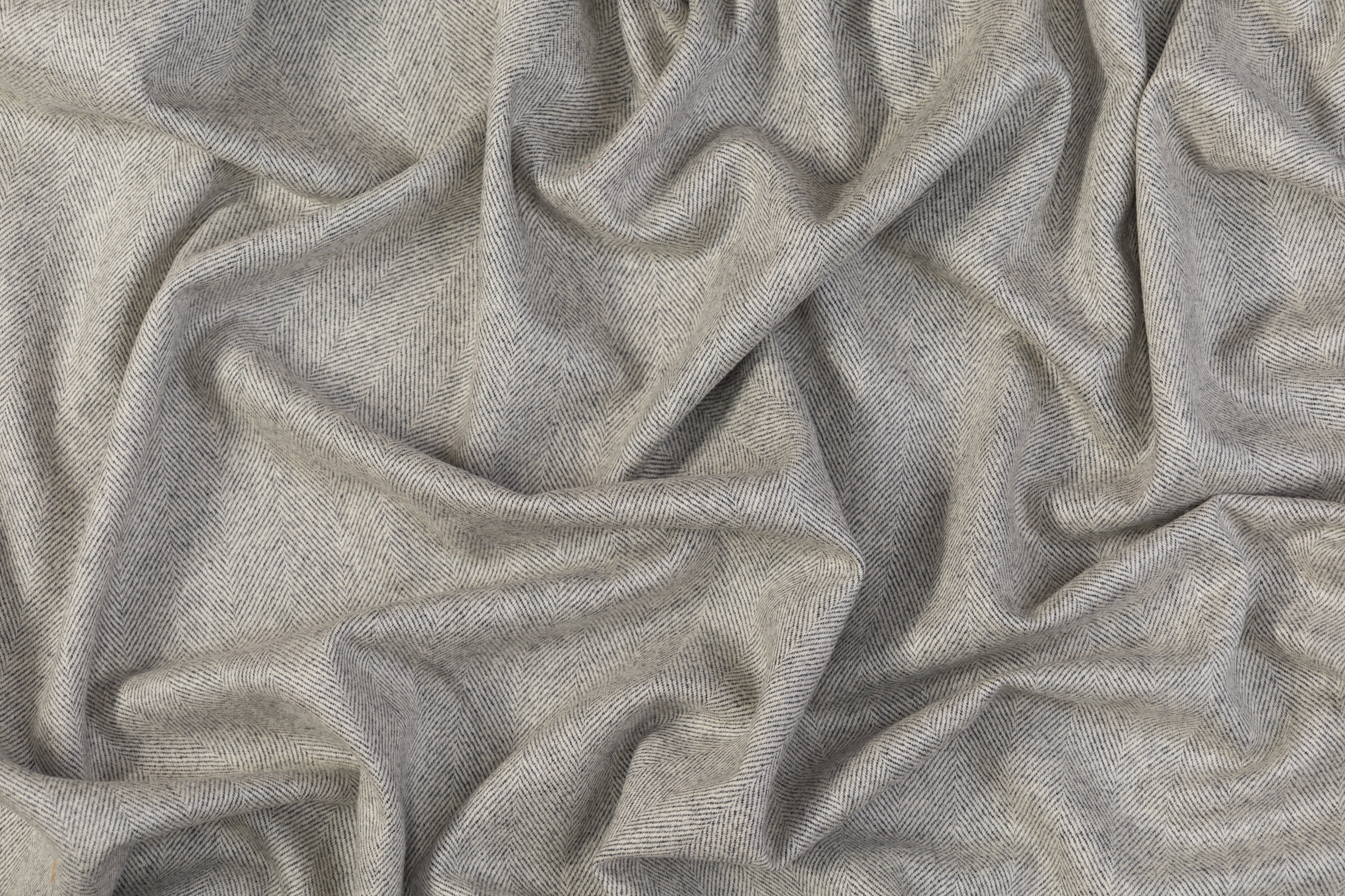 Double-Faced Herringbone Wool - Gray