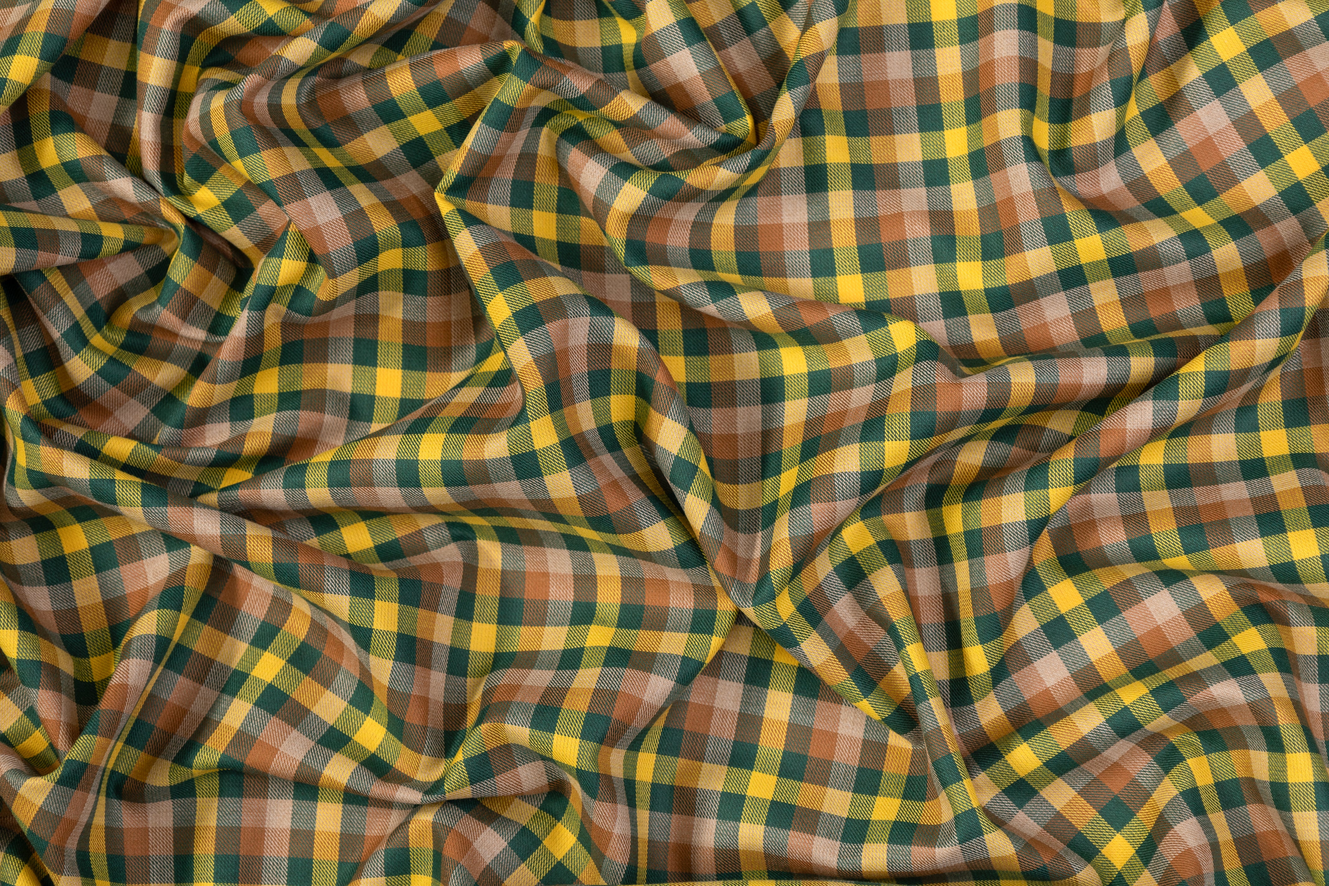 Checked Poly Cotton Twill - Multicolor