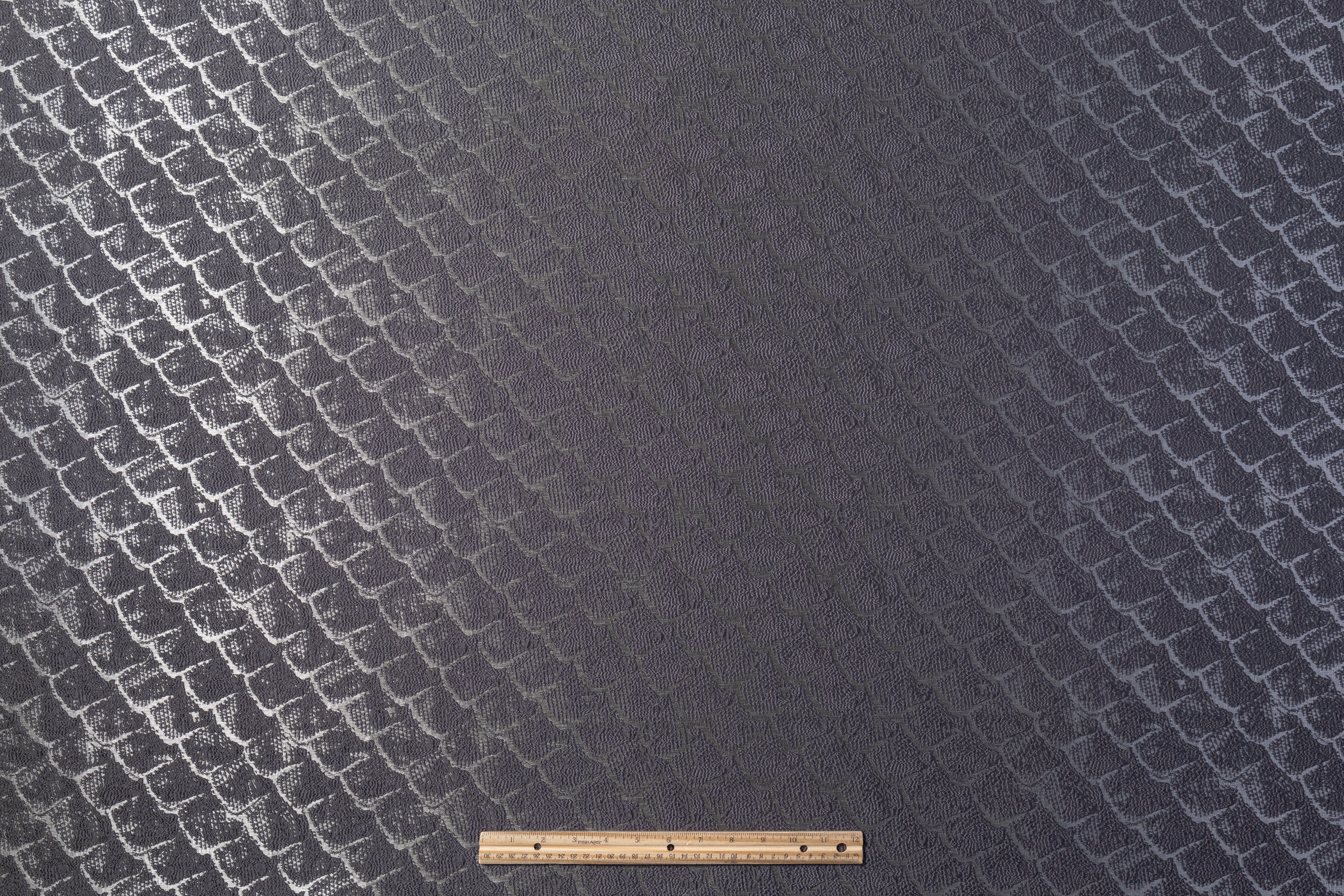 Chenille Textured Scale Brocade - Gray