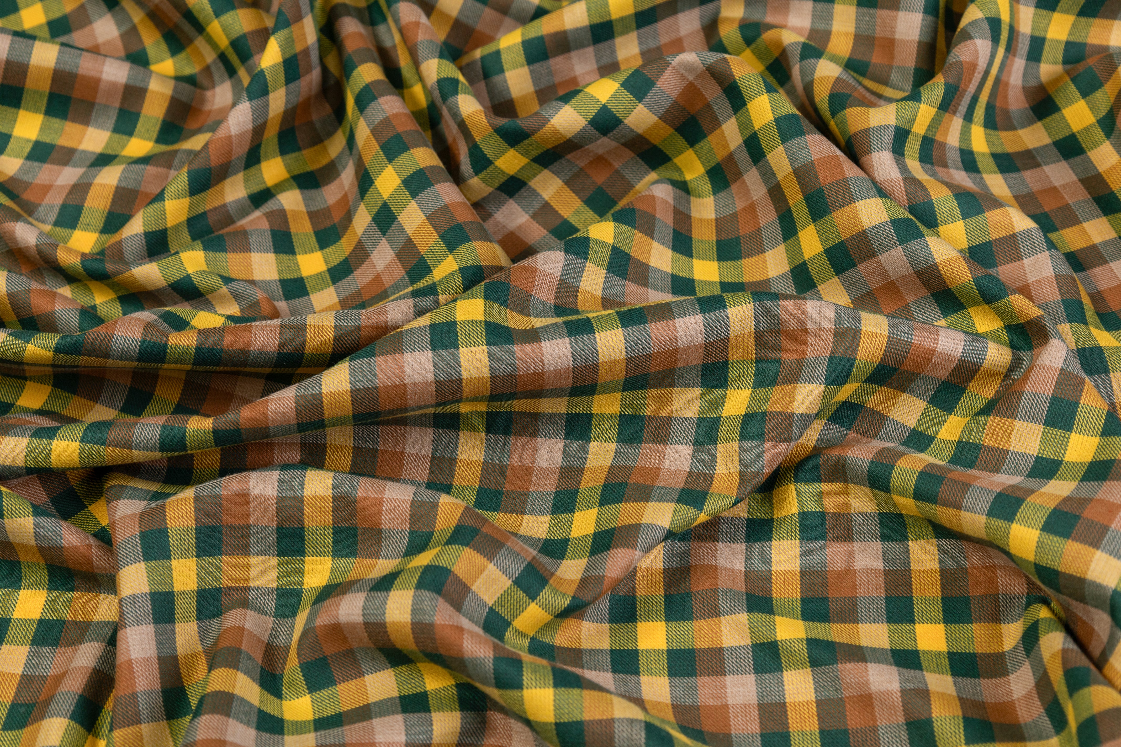 Checked Poly Cotton Twill - Multicolor