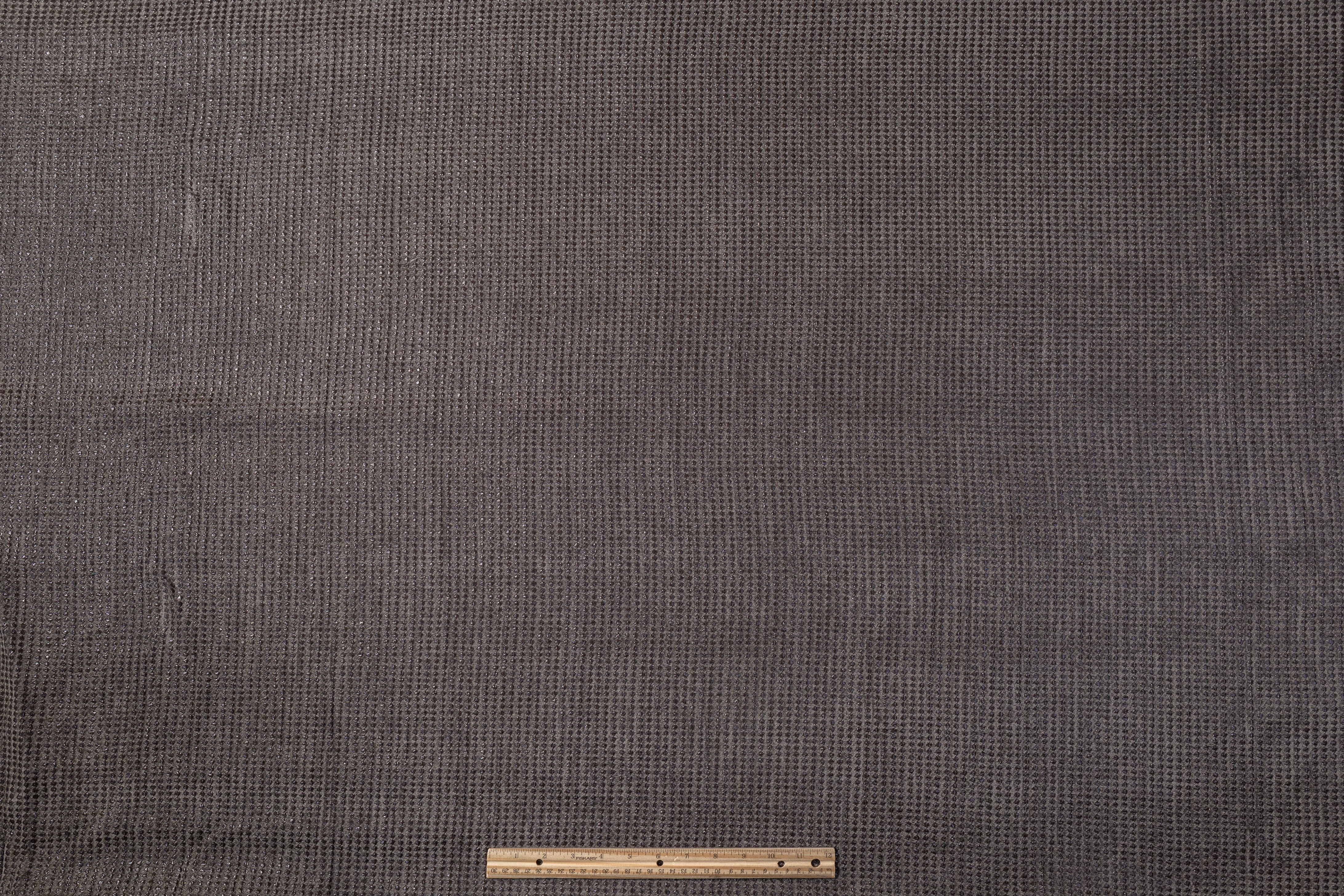 Dotted Metallic Chenille Brocade - Gray