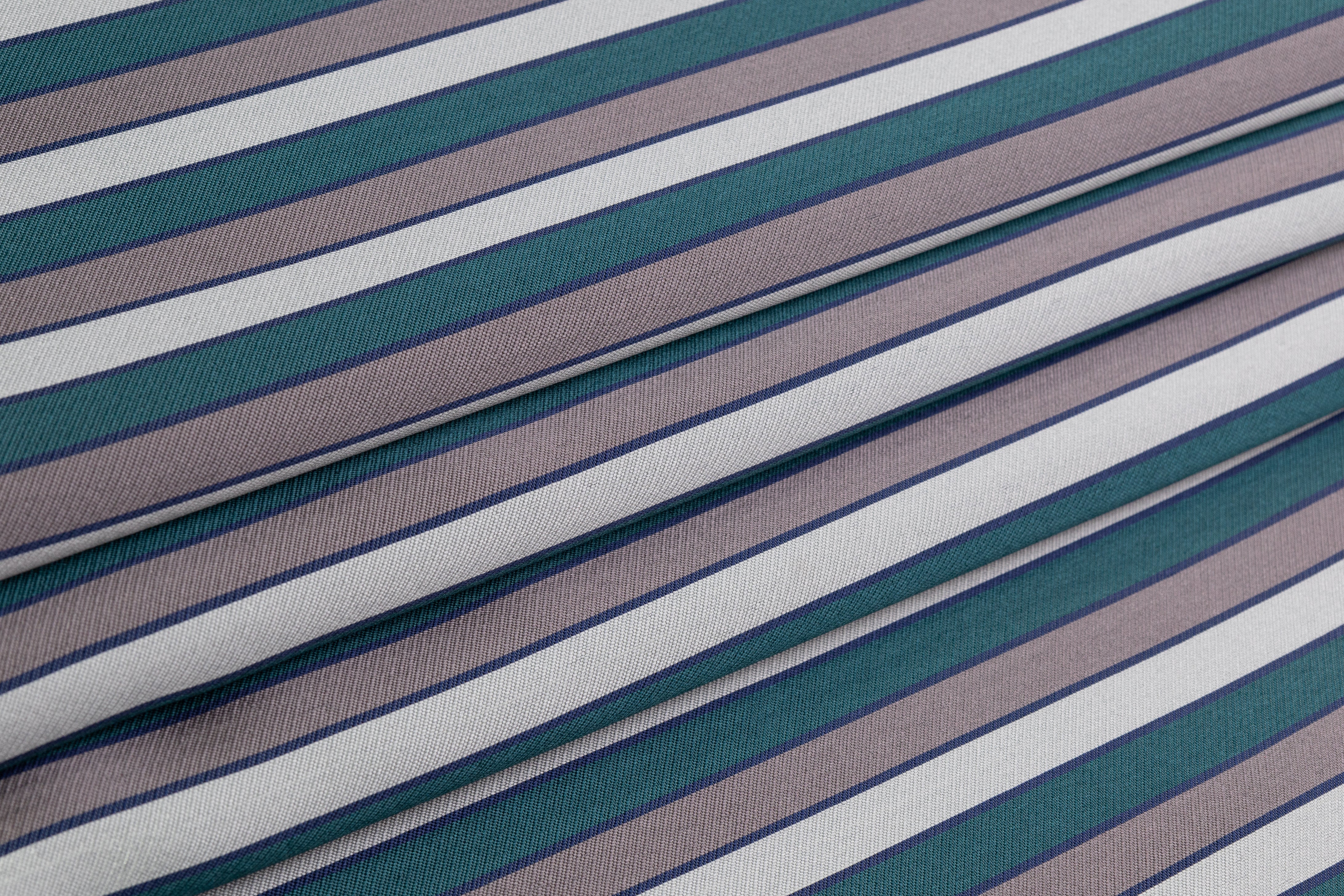 Striped Italian Jacquard - Teal / Gray