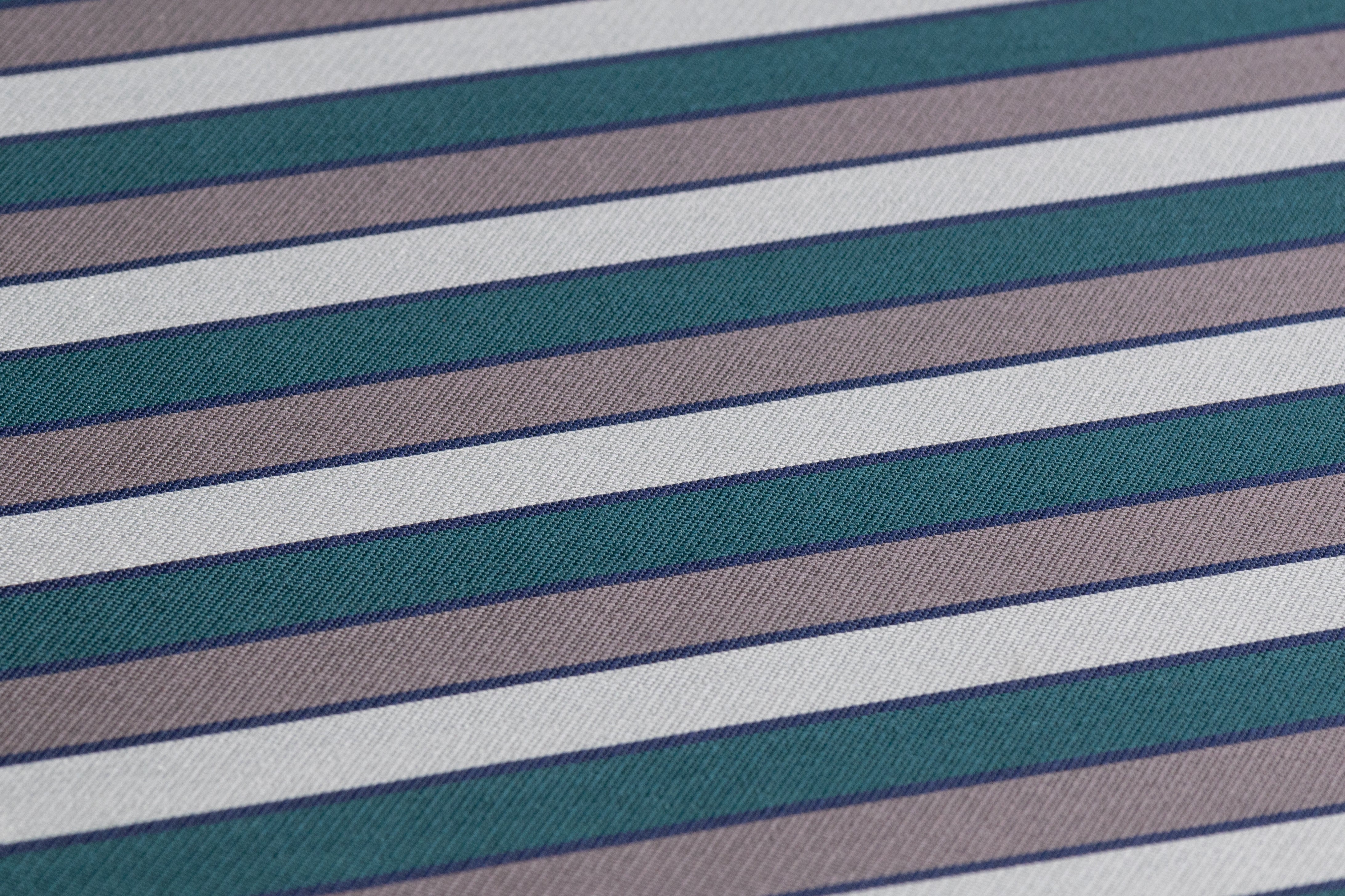 Striped Italian Jacquard - Teal / Gray