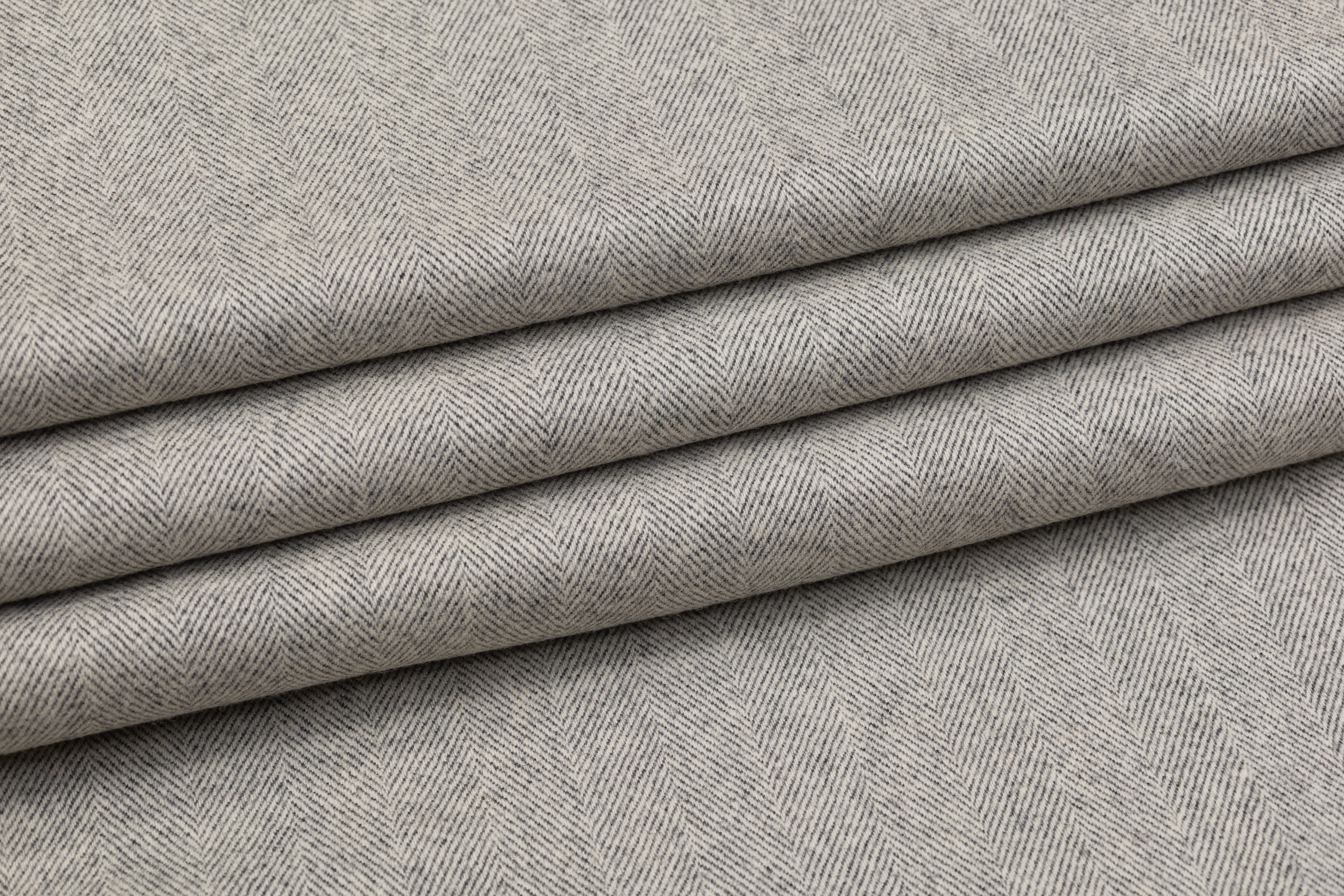 Double-Faced Herringbone Wool - Gray
